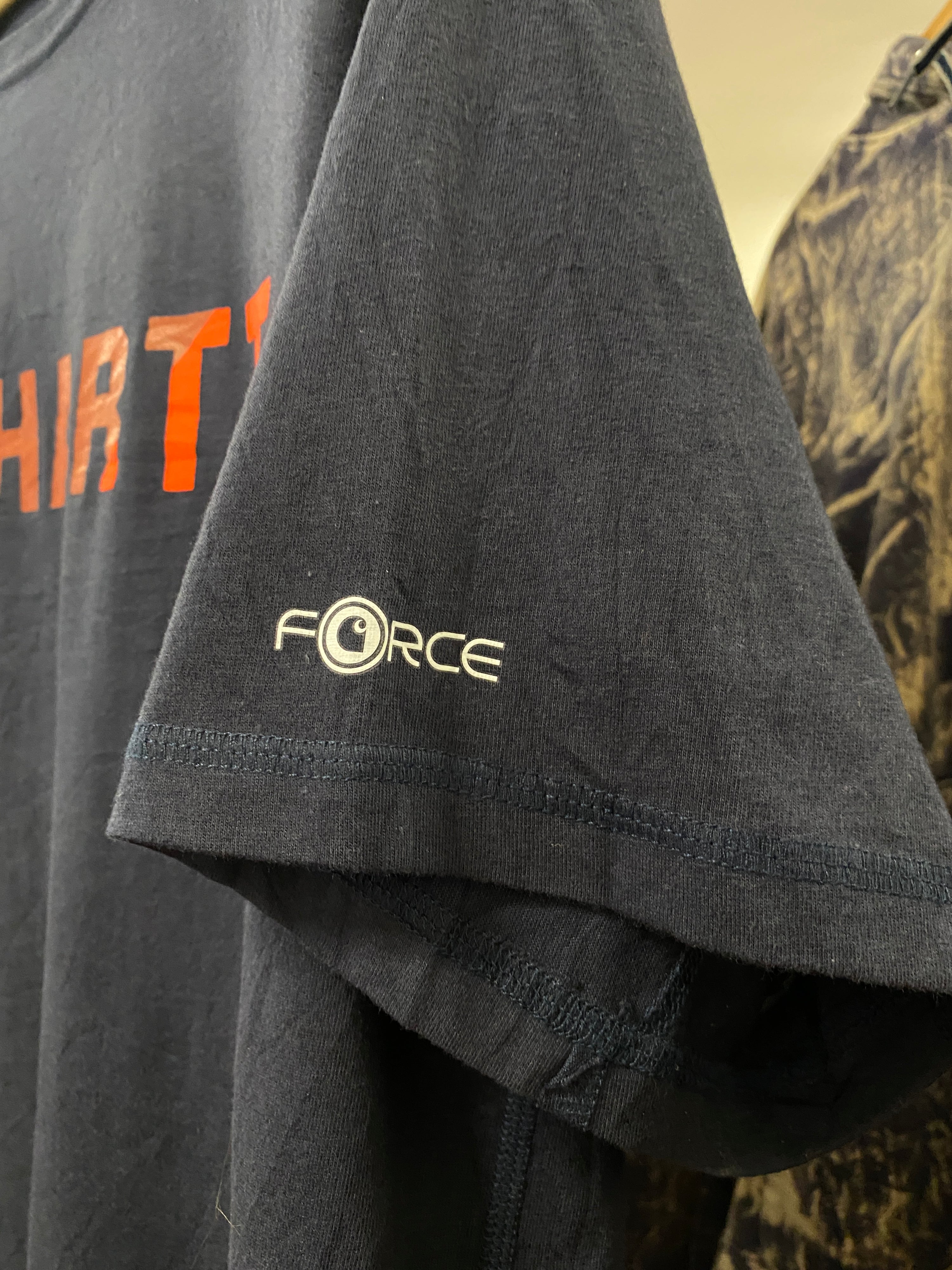 XL Tall - Carhartt Force Dark Blue Tee Split Red Spellout