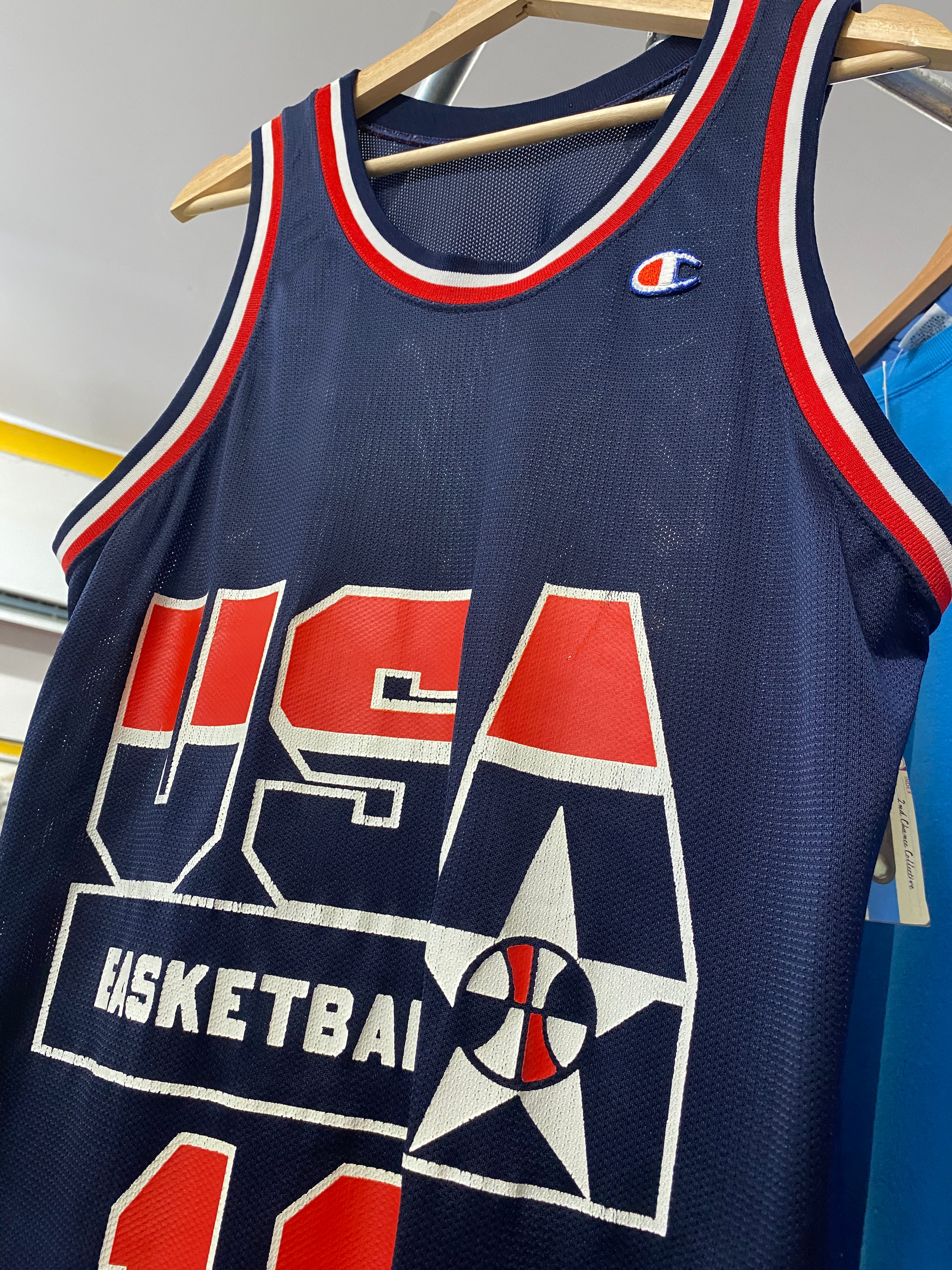 L - Vintage Champion #12 Wilkins USA Basketball Olympics Jersey