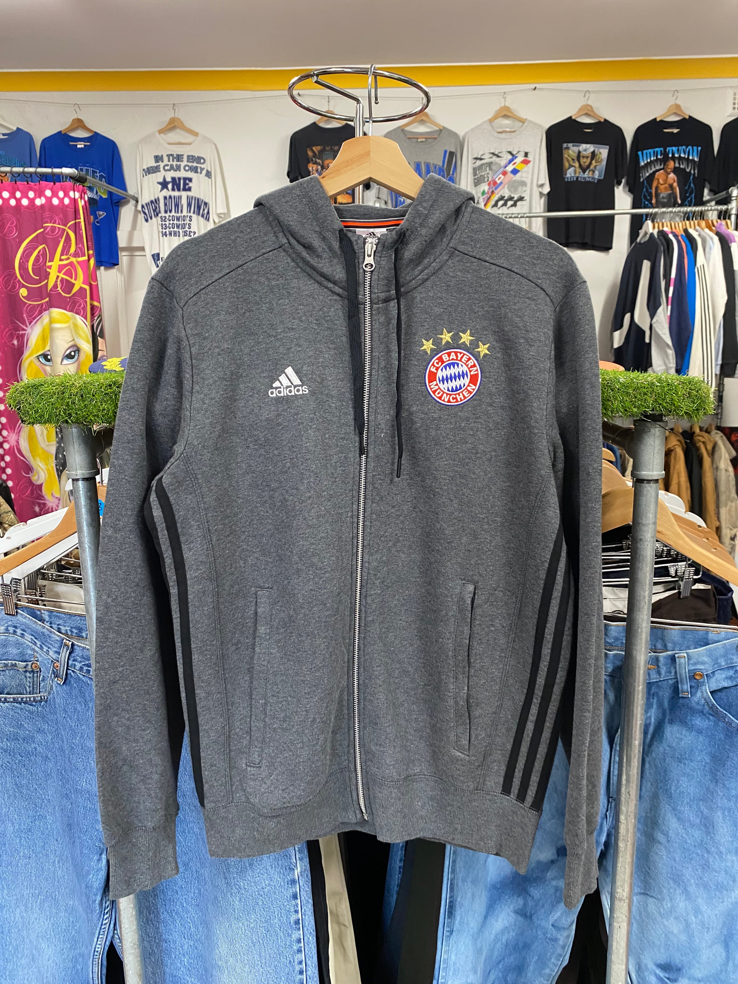[S] Adidas x FC Bayern Grey Zip-up Hoodie