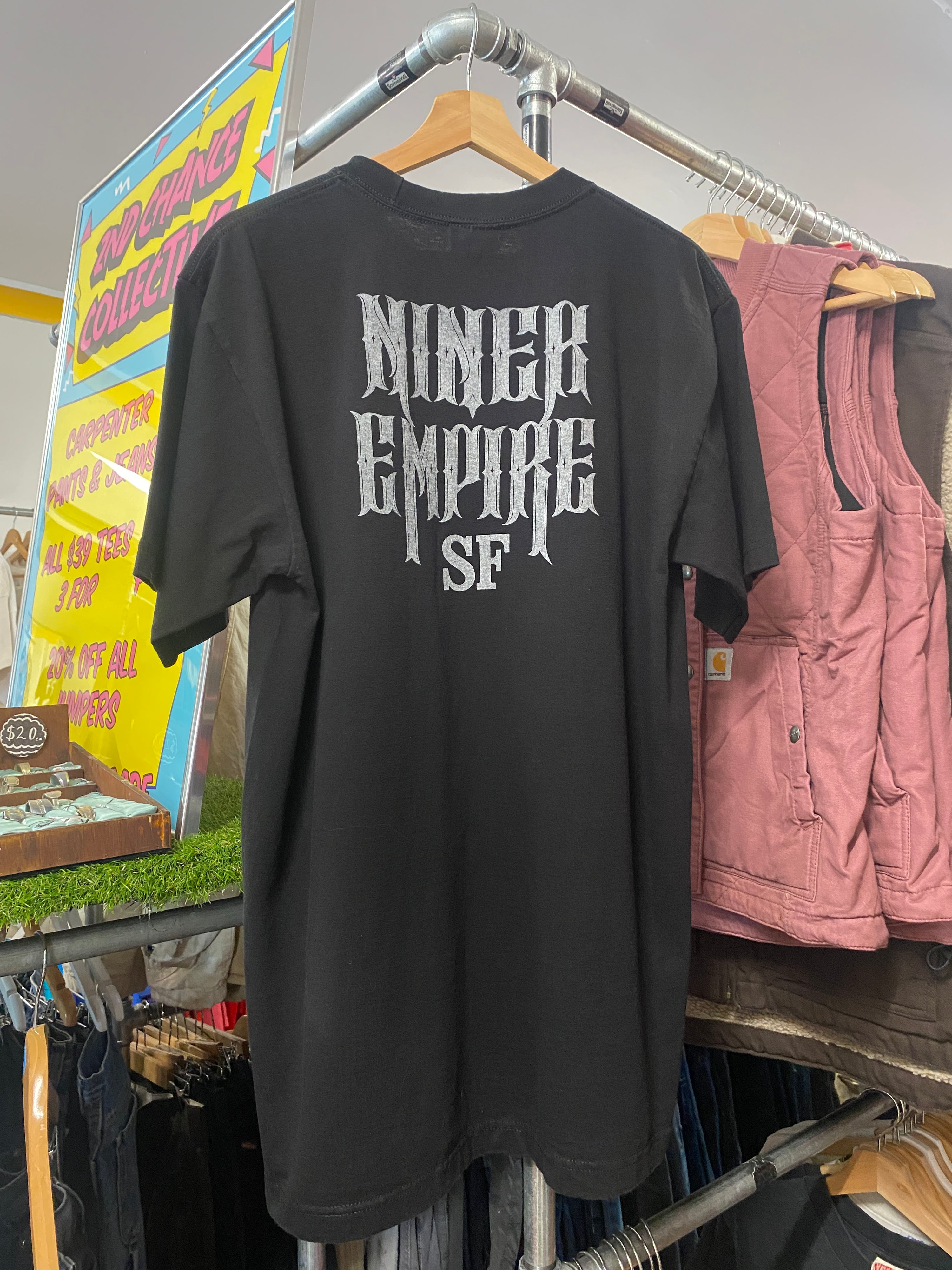 L - SF49ers Niner Empire Shaka Black Tee