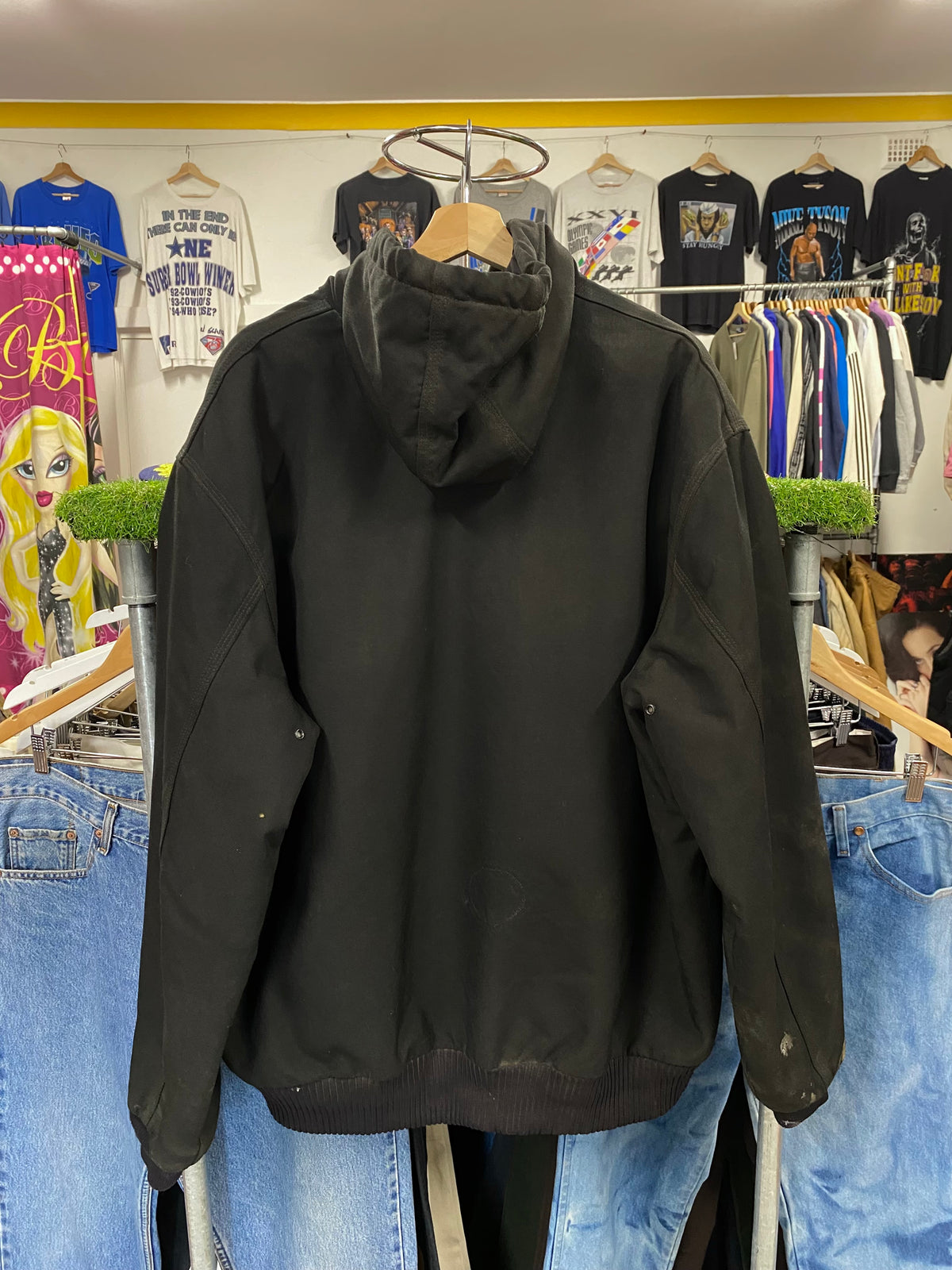 [L] Carhartt Thrashed Black Active Jacket