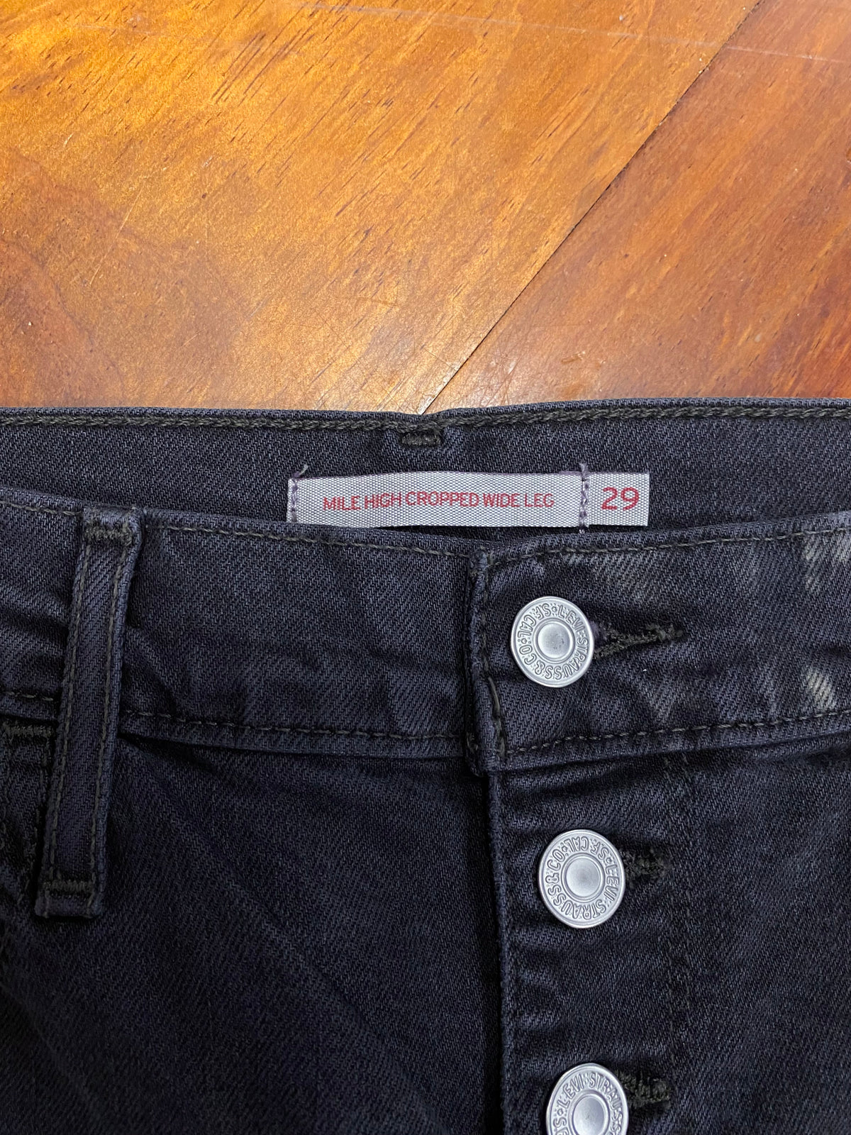 [29] Levis Black Mile High Cropped Wide Leg Pants
