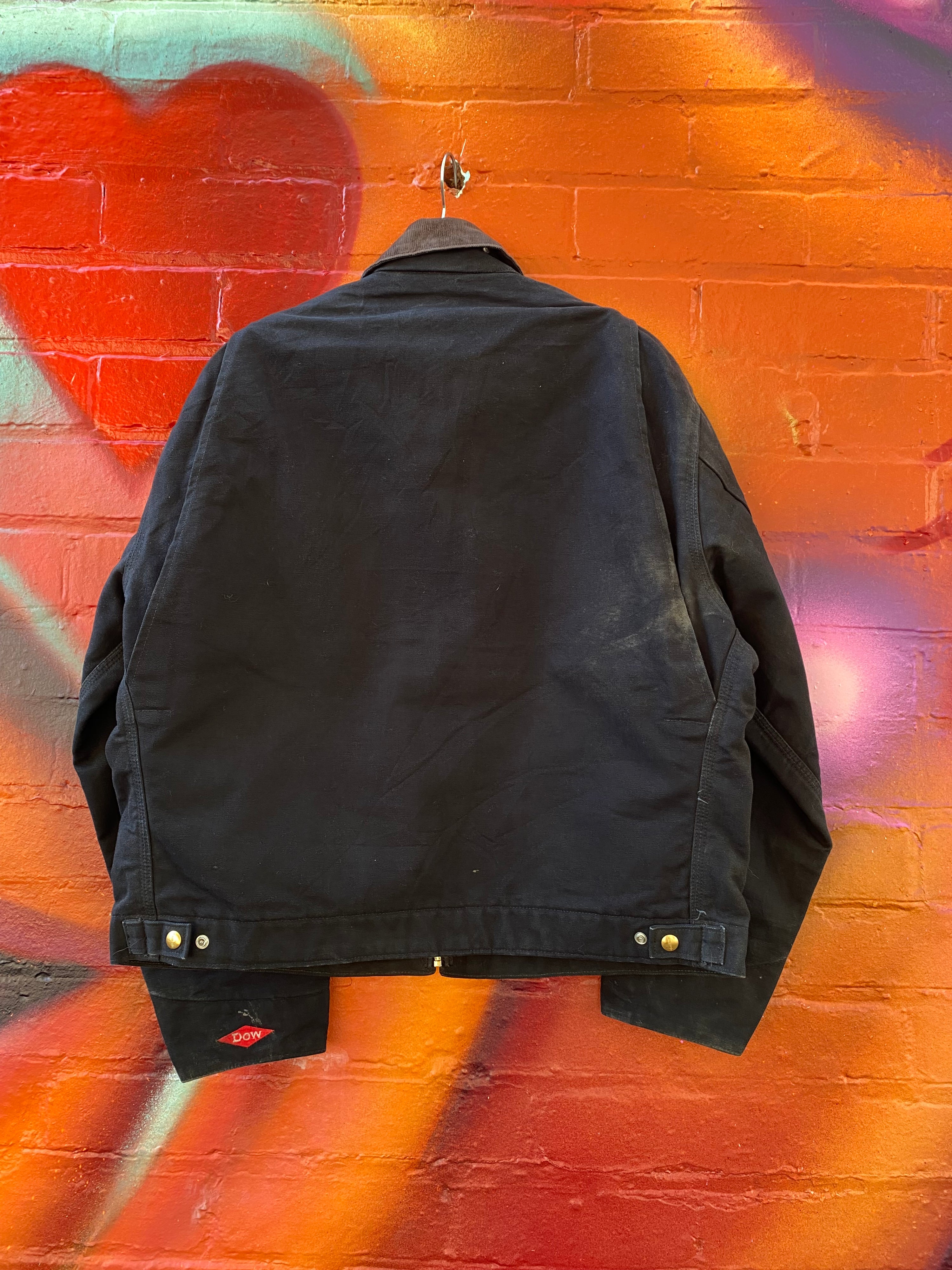 [L] Vintage Carhartt Blanket Lined Black Detroit Jacket MIOM