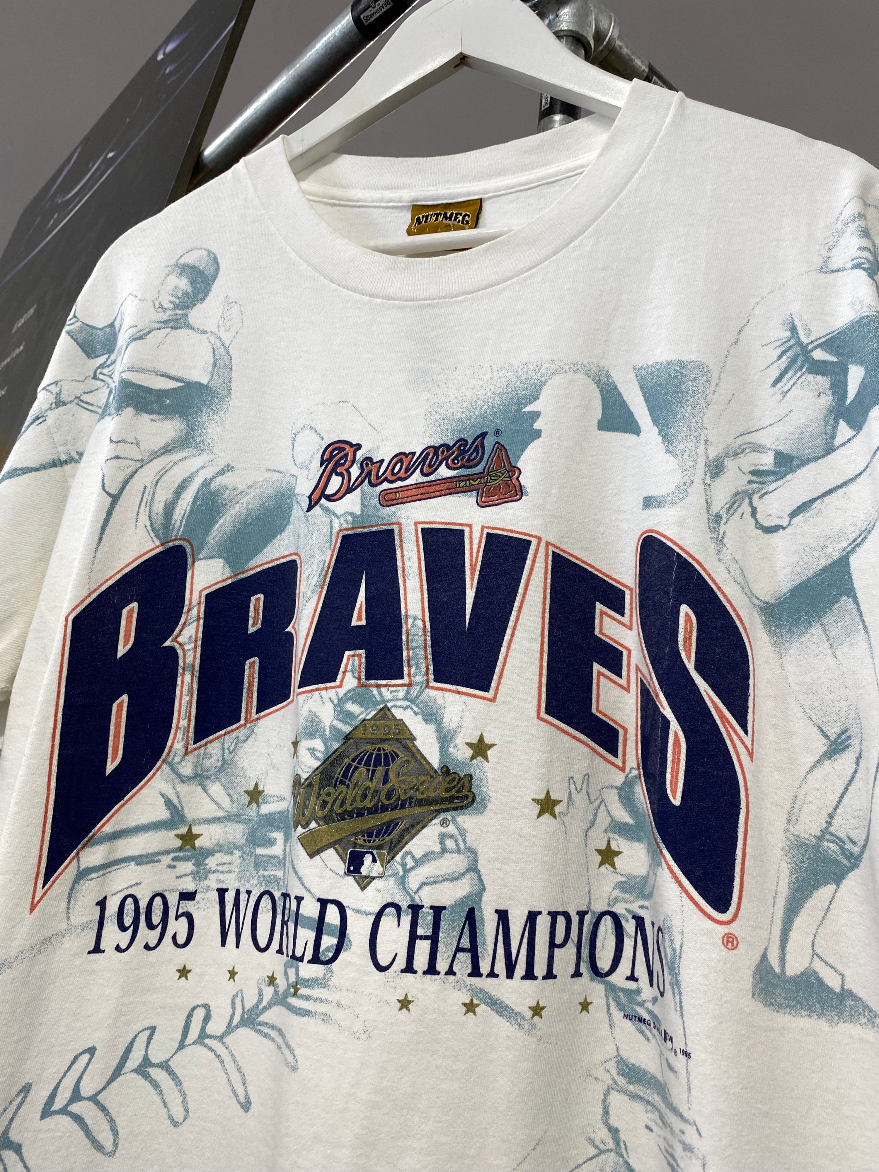 L - 1995 Braves MLB World Champions All Over Print Tee