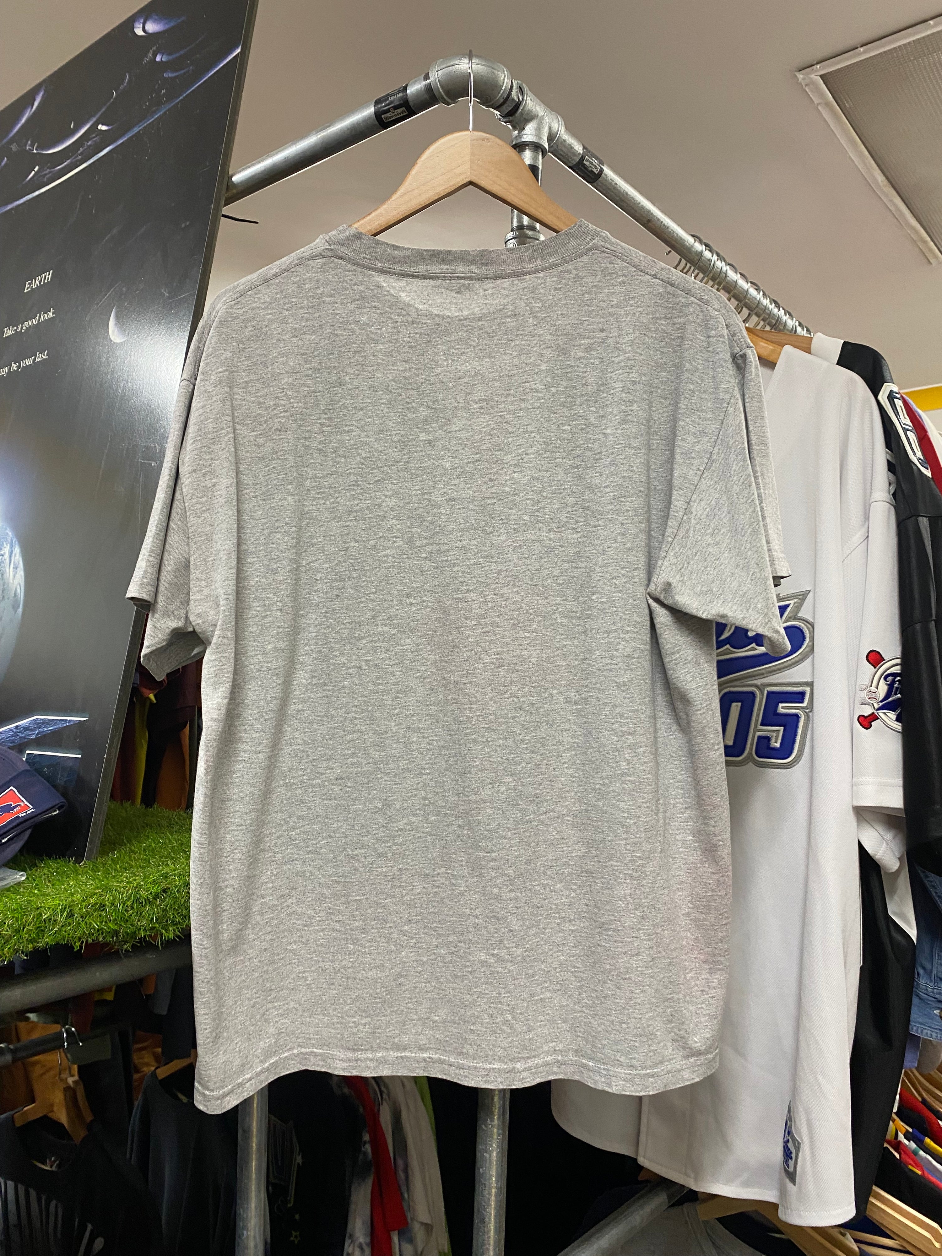 XL - Vintage The Power Of God Grey Football Tee