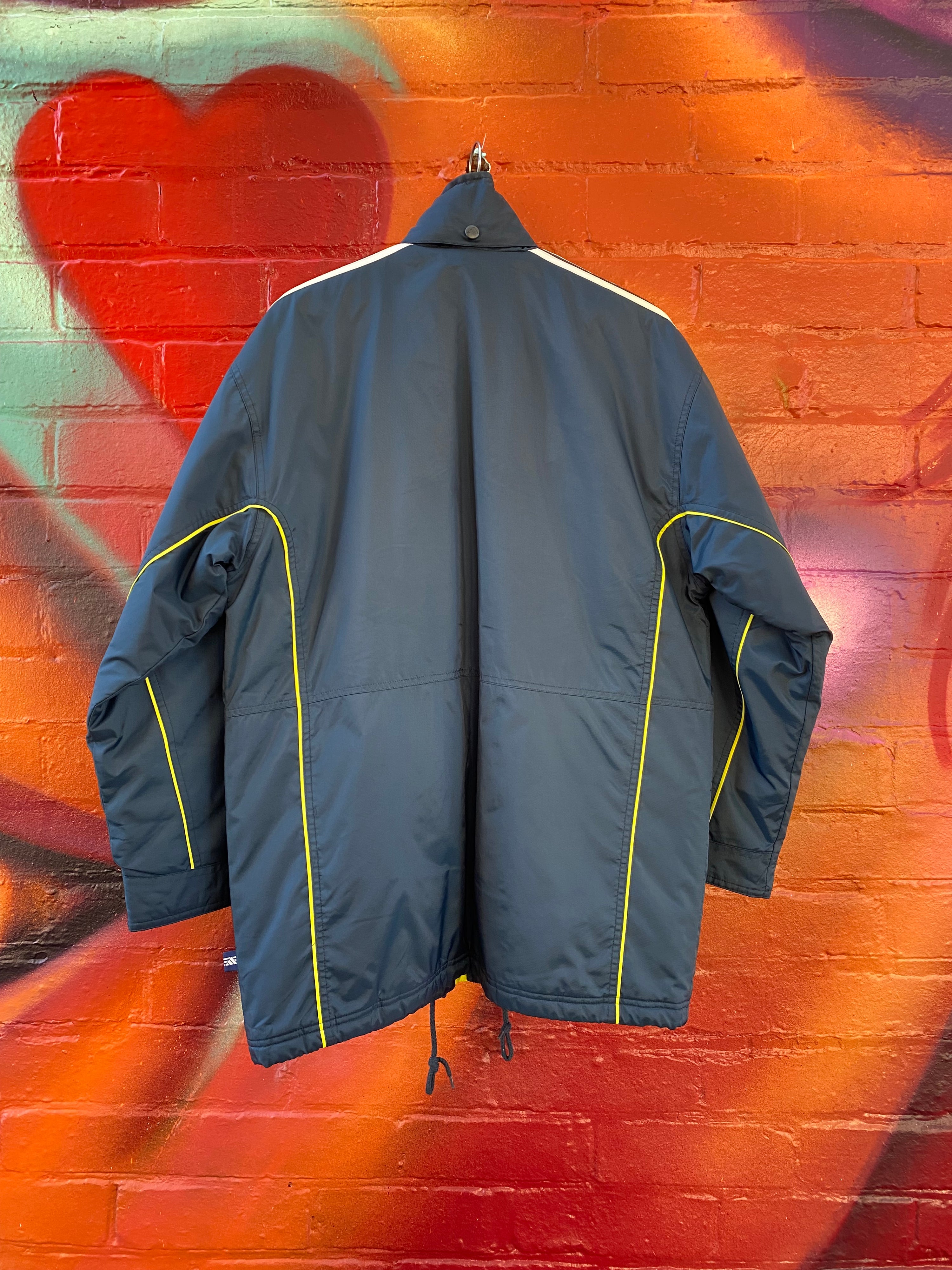 [XL] Adidas Navy with Yellow/White Accents Winter Coat