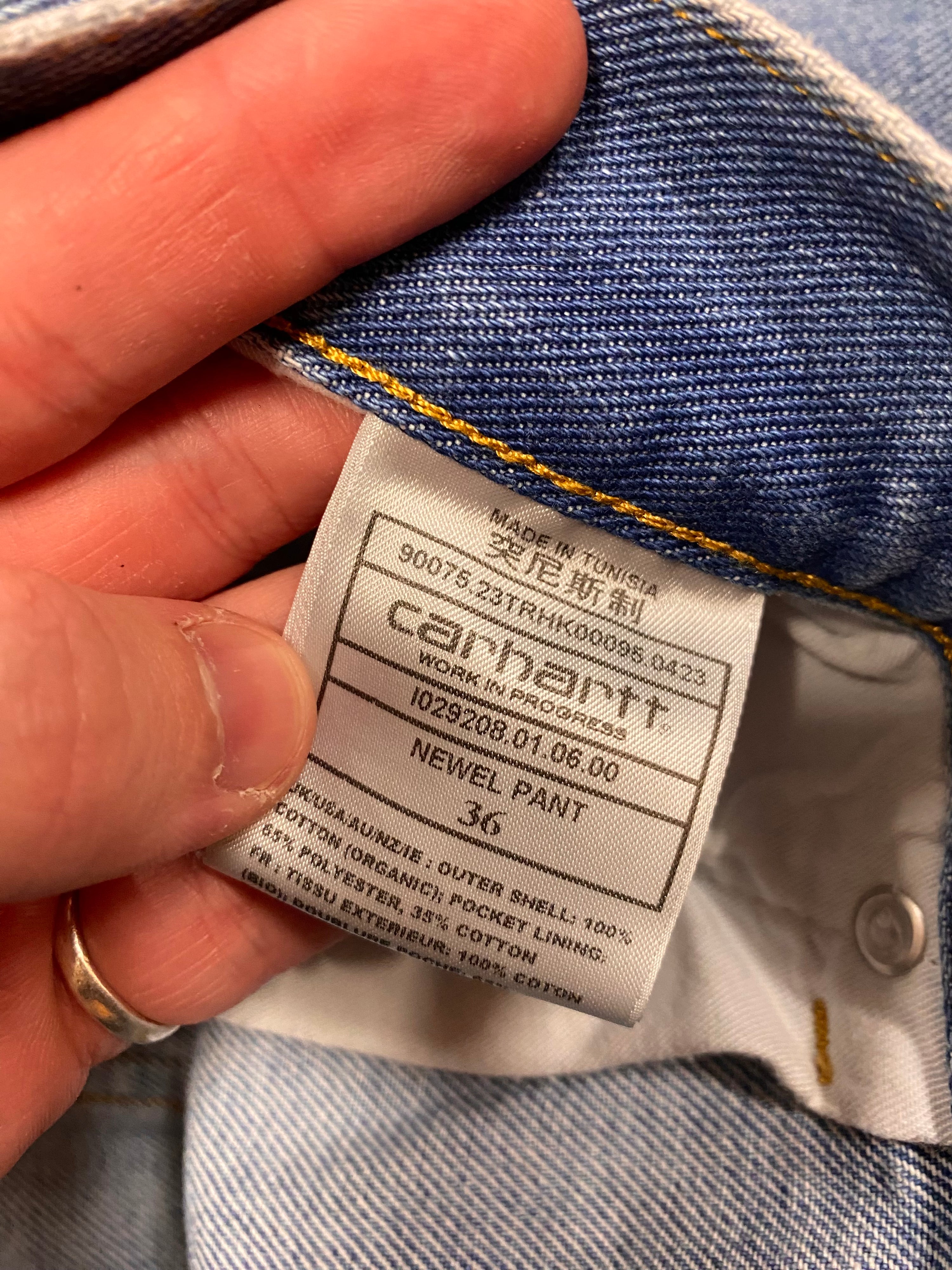 [36] Carhartt WIP Light Blue Denim Newel Pants
