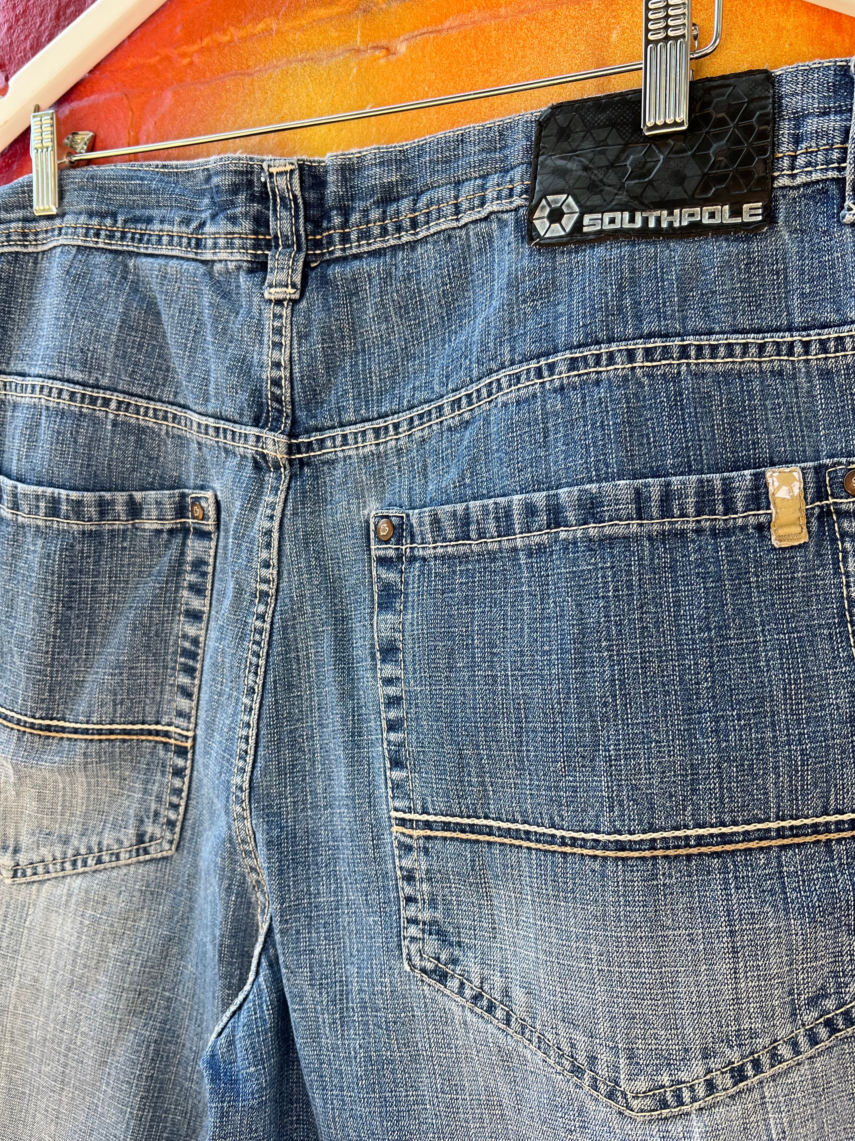 40 - Southpole Big Denim Shorts Patched Up