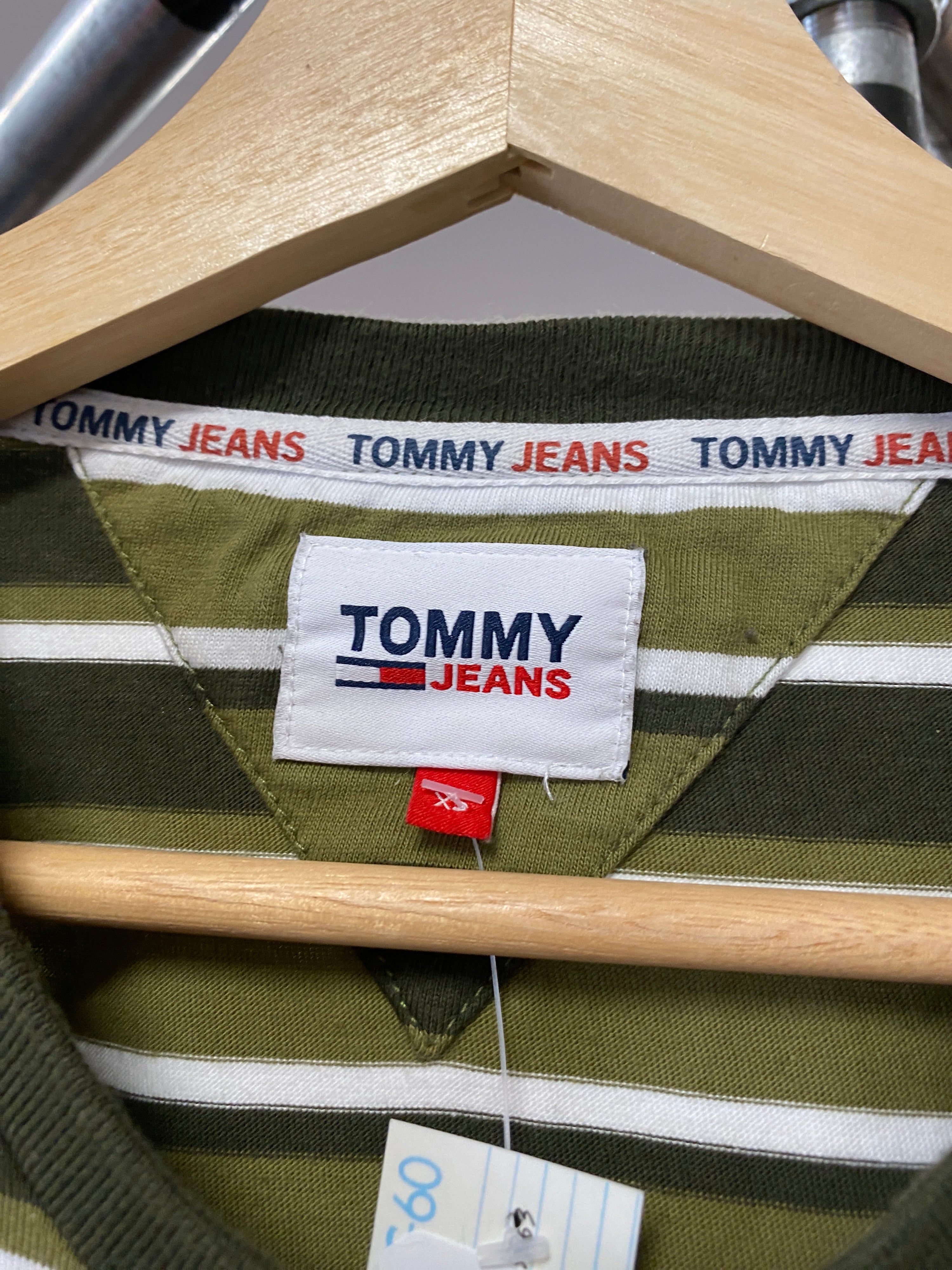 XS - Tommy Jeans Green Striped Tee