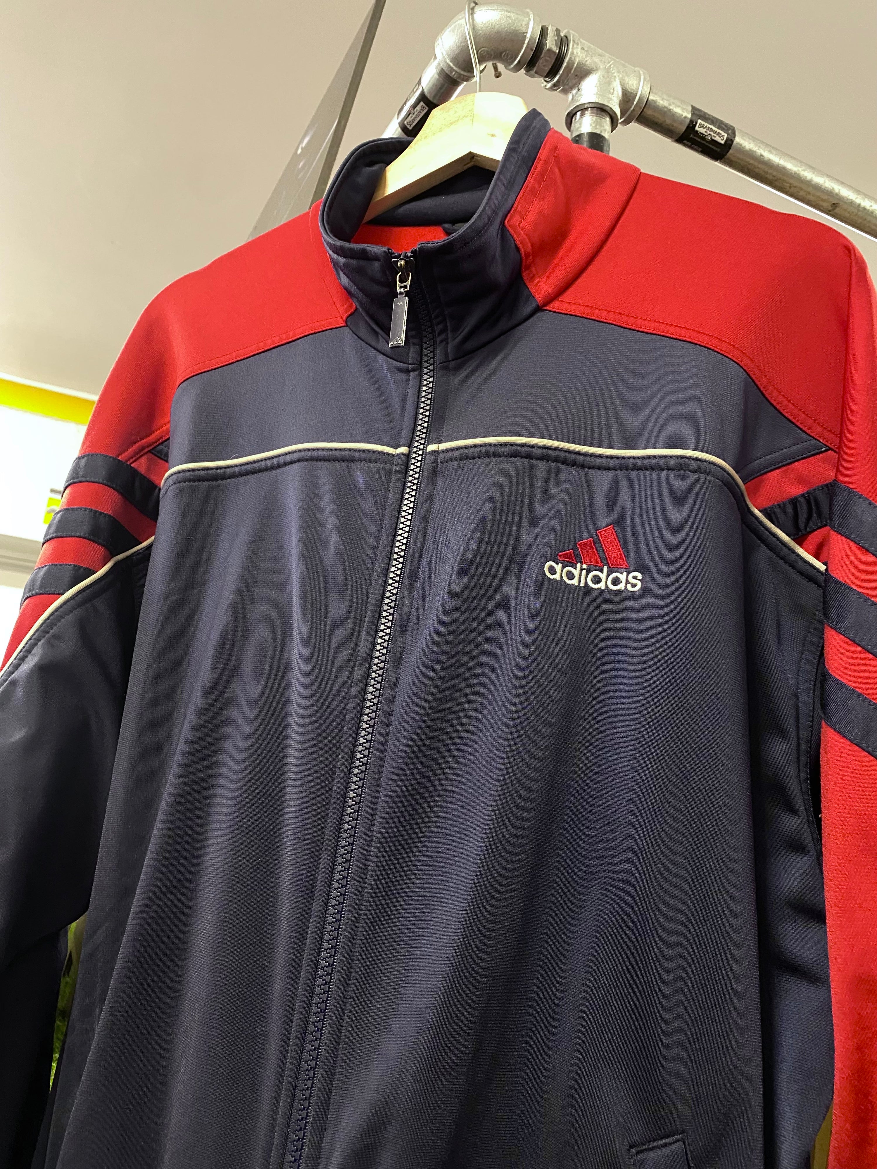[L] 2001 Adidas Zip Up Blue/Red Jacket