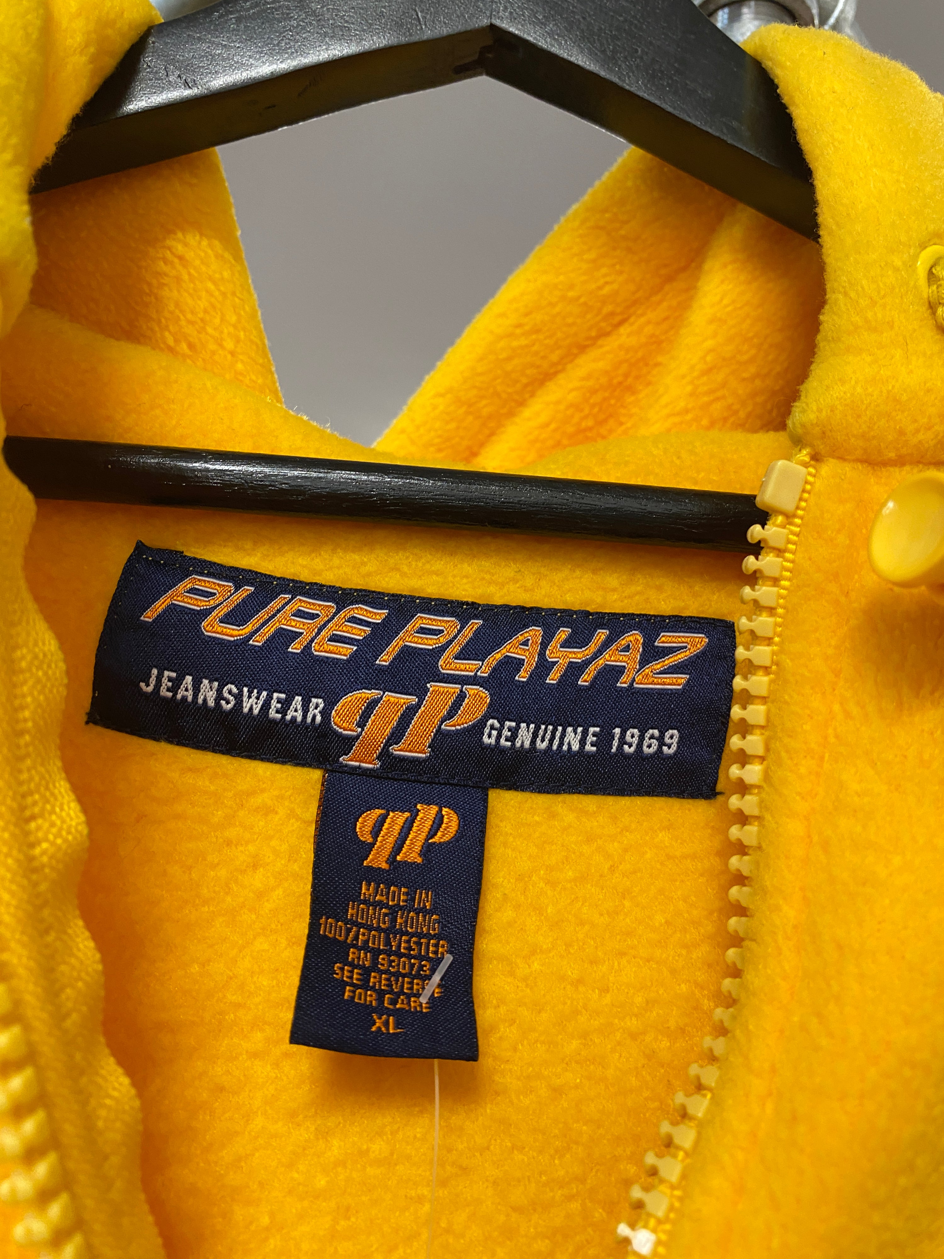 XL - Vintage Pure Playaz Bright Yellow 1/4 Zip Fleece