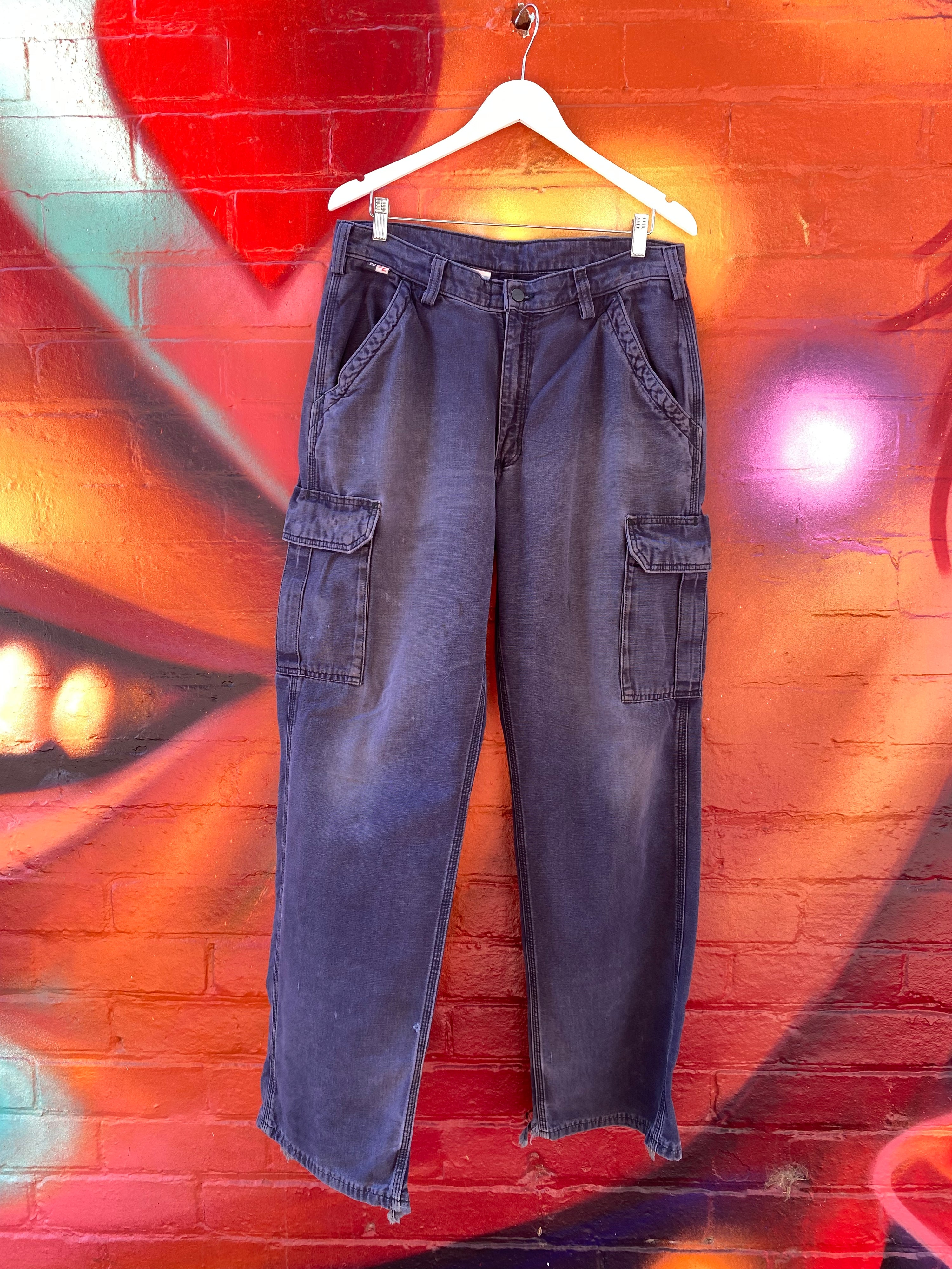 [34] Carhartt FR Navy Blue Work Pants FRB240 34x34