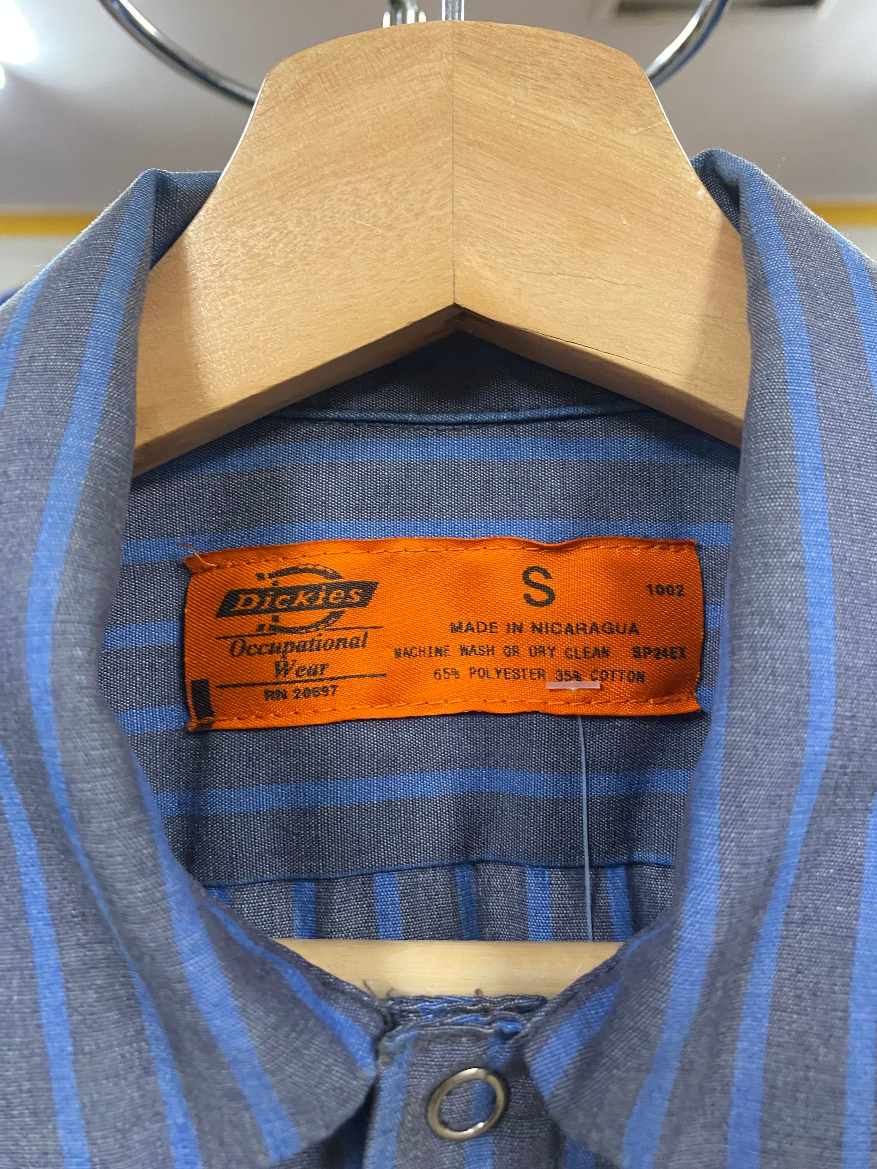 [S] Dickies Blue Striped SS Button-up Tee