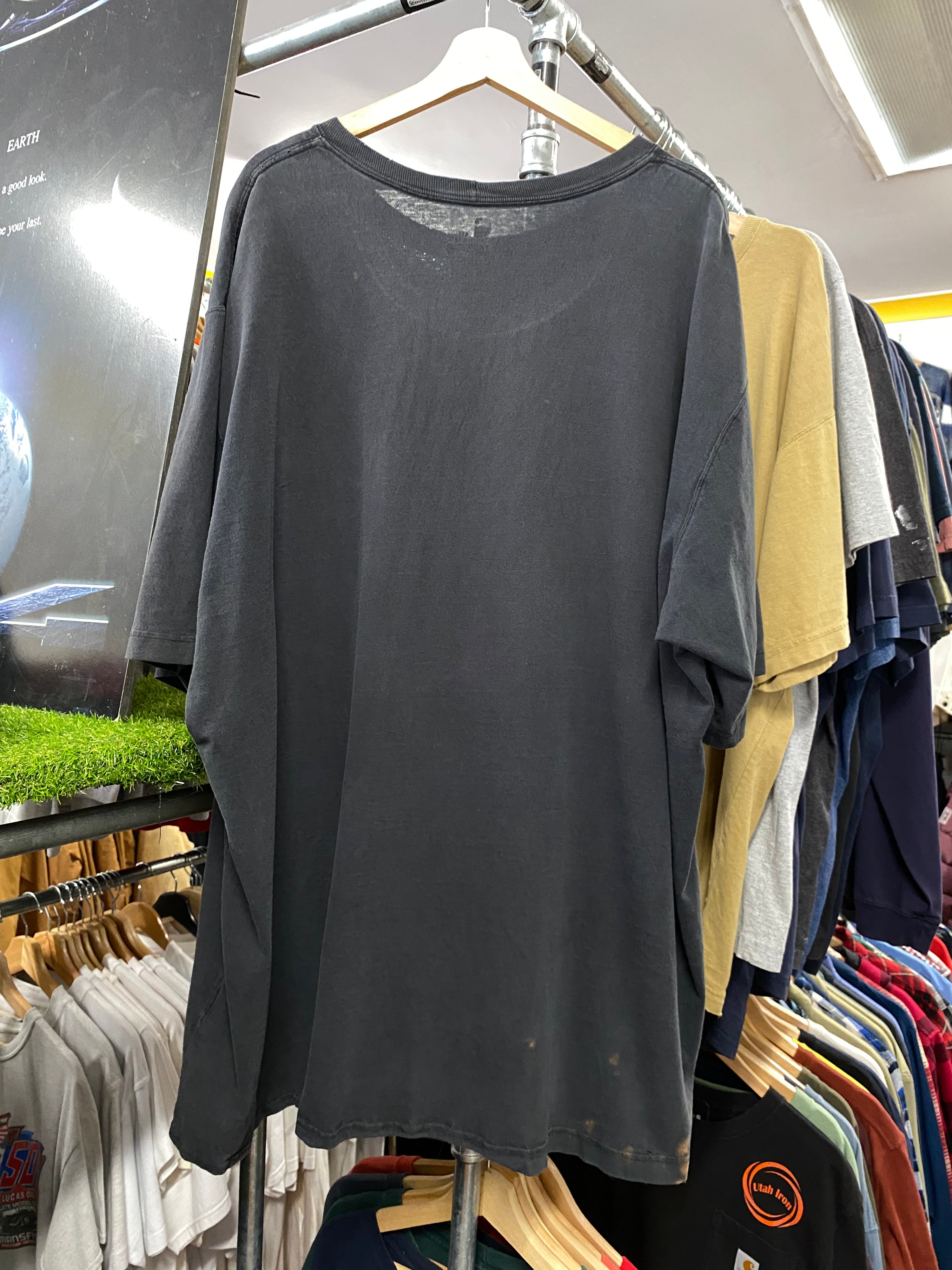 4XL - Faded Black w/ Light Bleaching Carhartt Pocket Tee