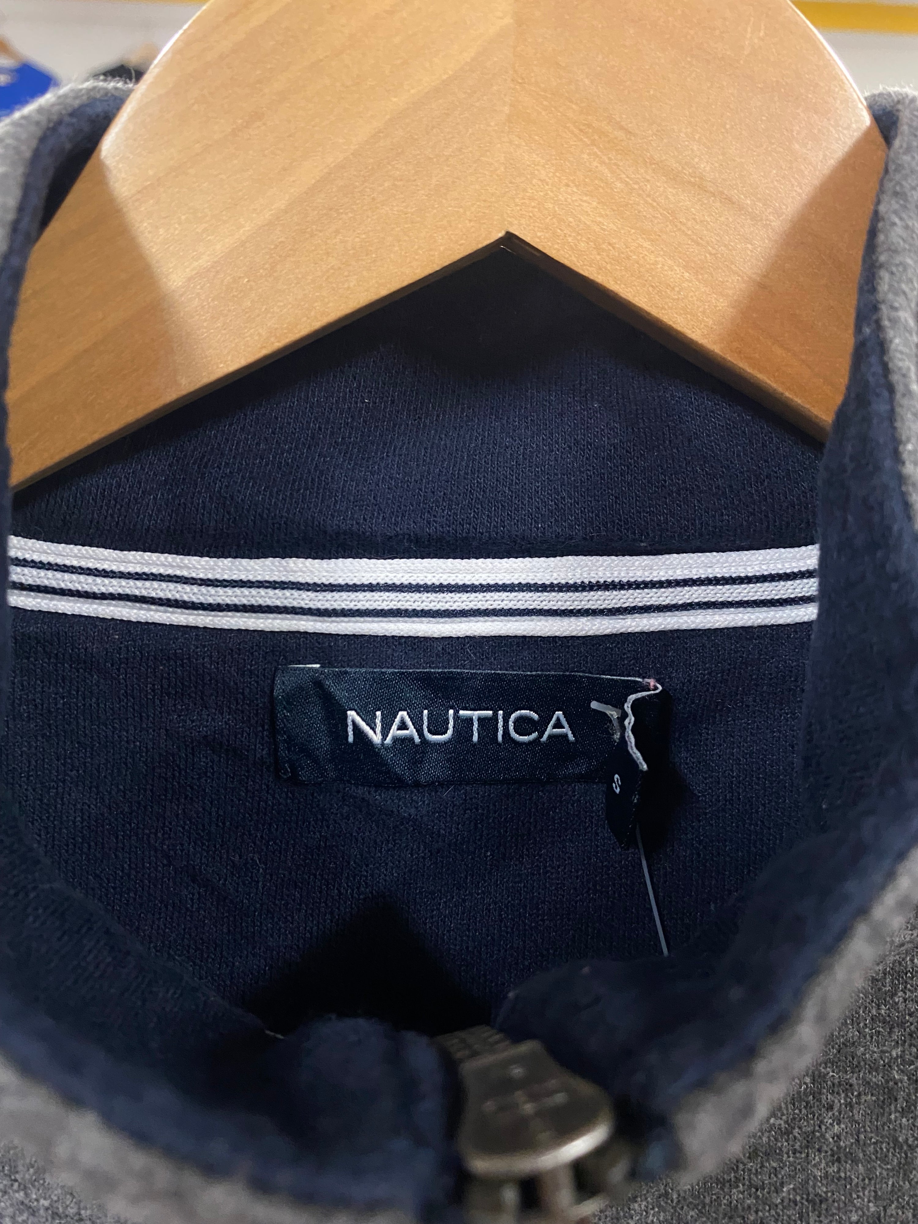 [S] Nautica Grey 1/4 Zip Jumper Pocket Logo