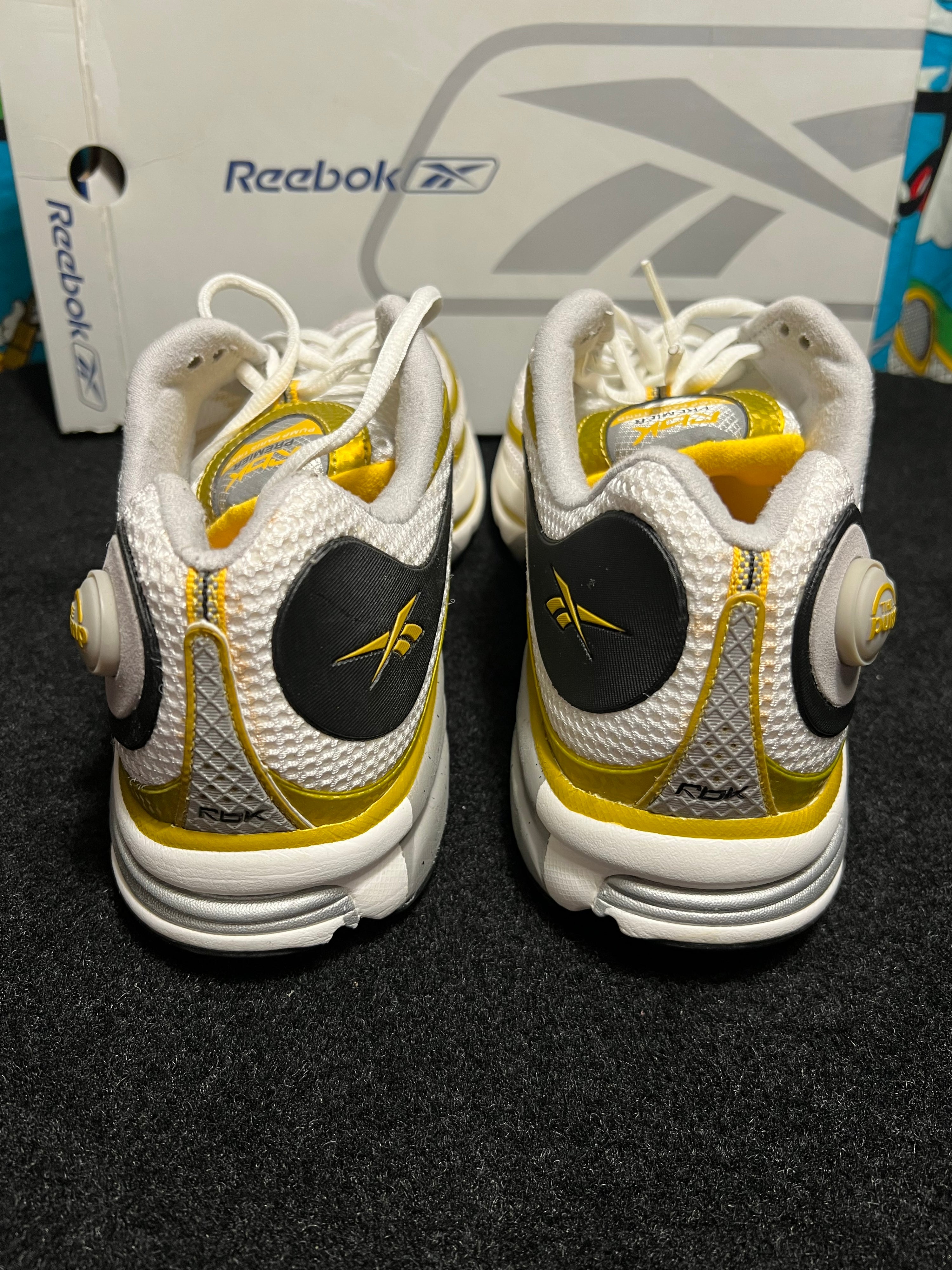 US12 - Reebok Pump Paris Trainer White/Gold NEW 1-161927