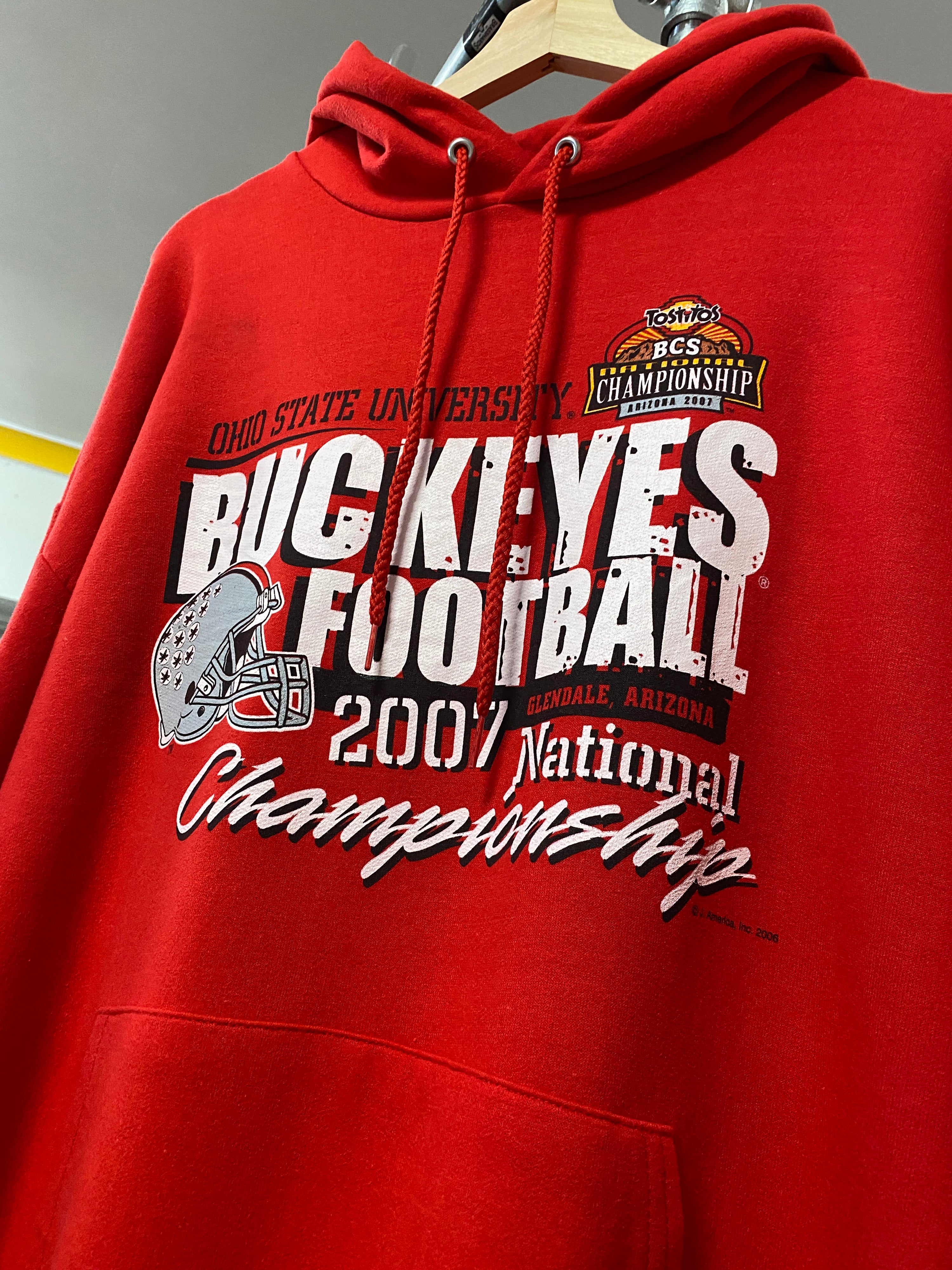 XL - Ohio State Buckeyes 2007 National Championship Red Hoodie