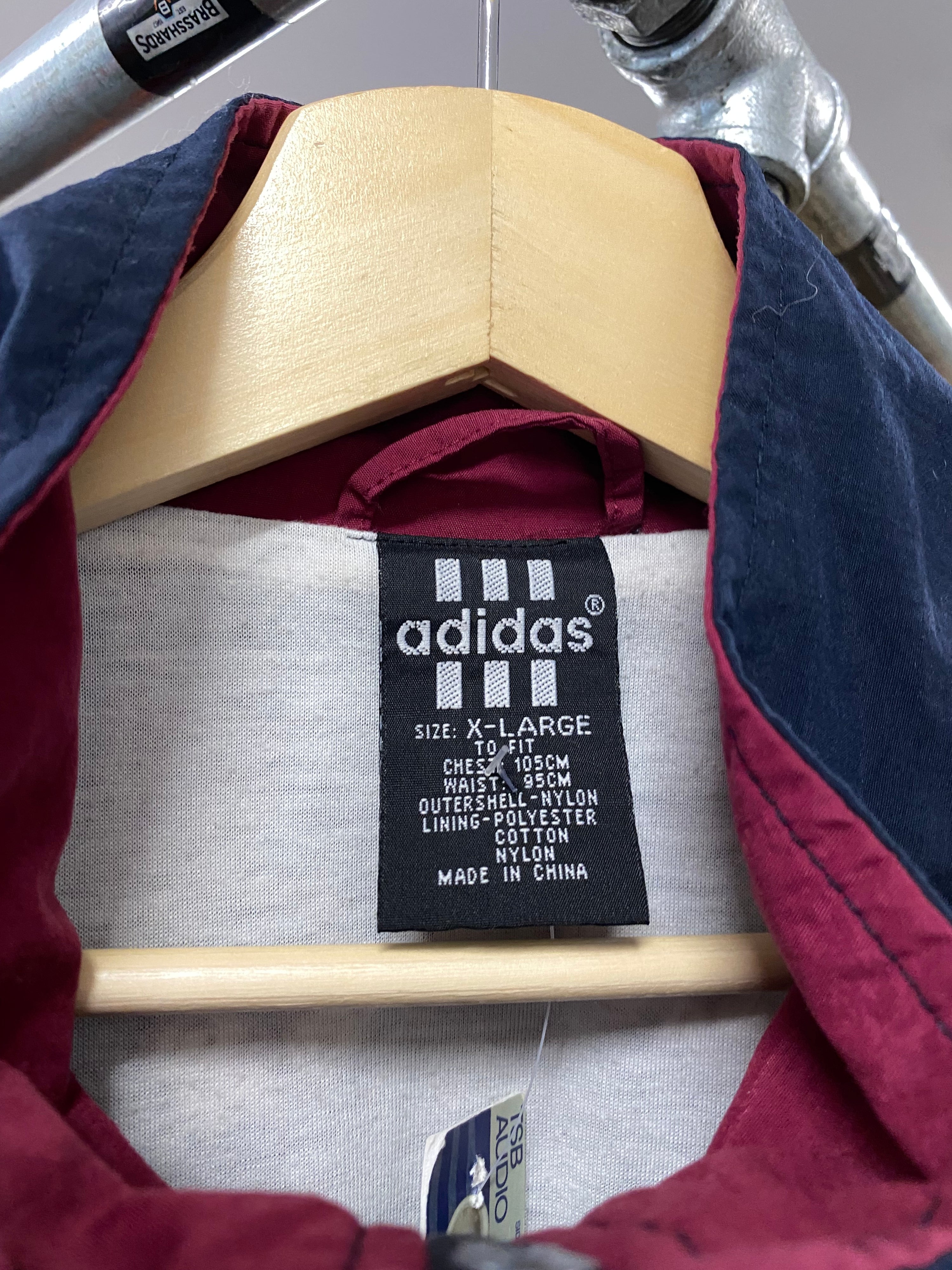 [XL] 1990s Adidas Zip Up Blue/Maroon Windbreaker