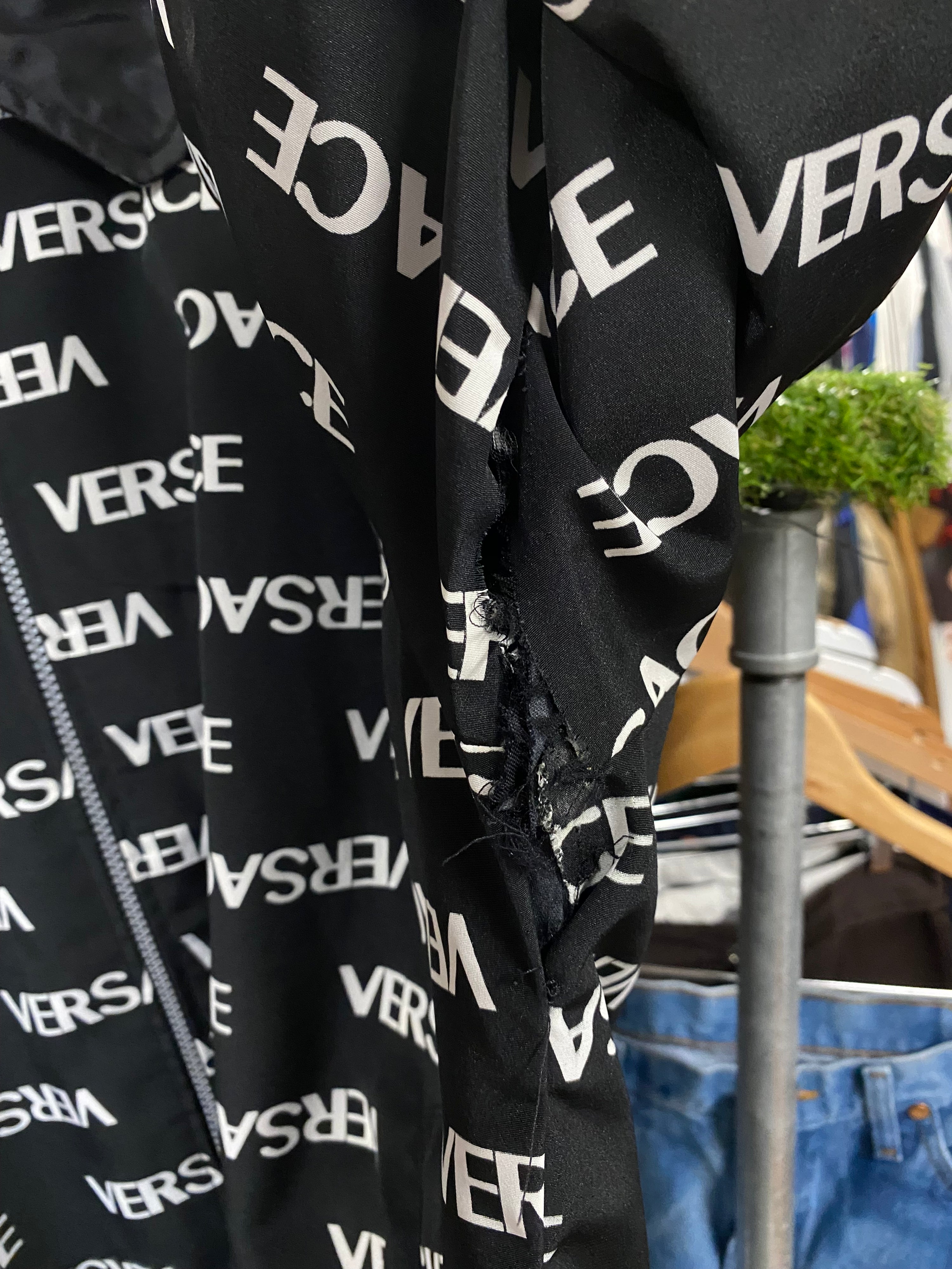 [XL] Bootleg Versace Black Zip-up Jacket