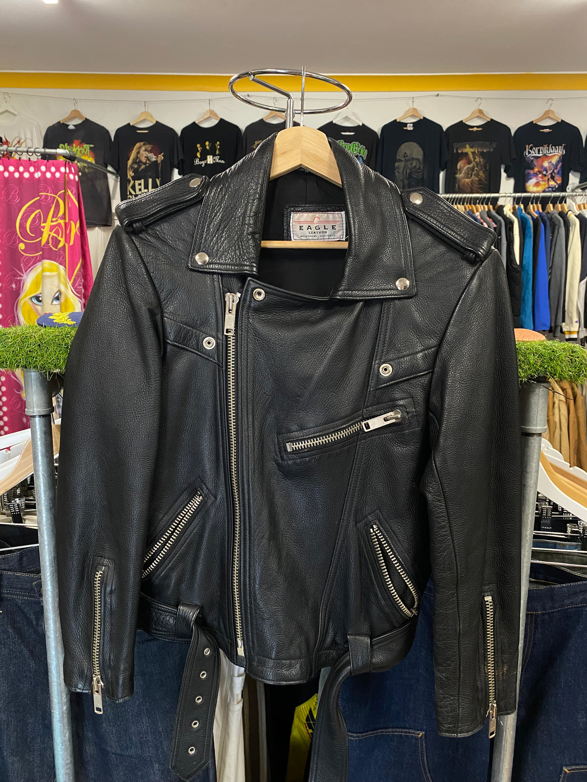 [S/M] Vintage Eagle Leather Australian Made Heavy Leather Jacket