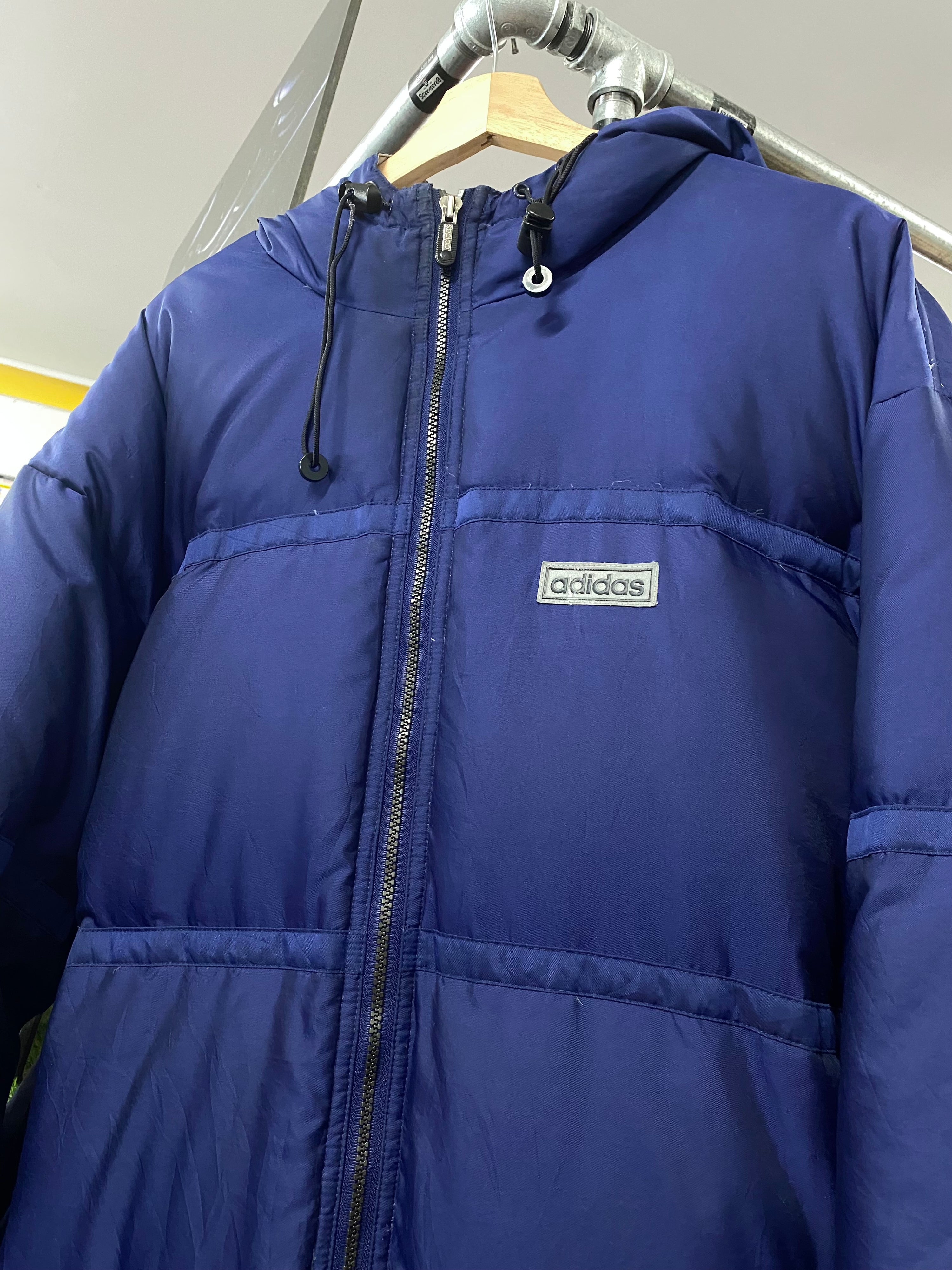 L - 2000s Adidas Blue Puffer Oversize Jacket
