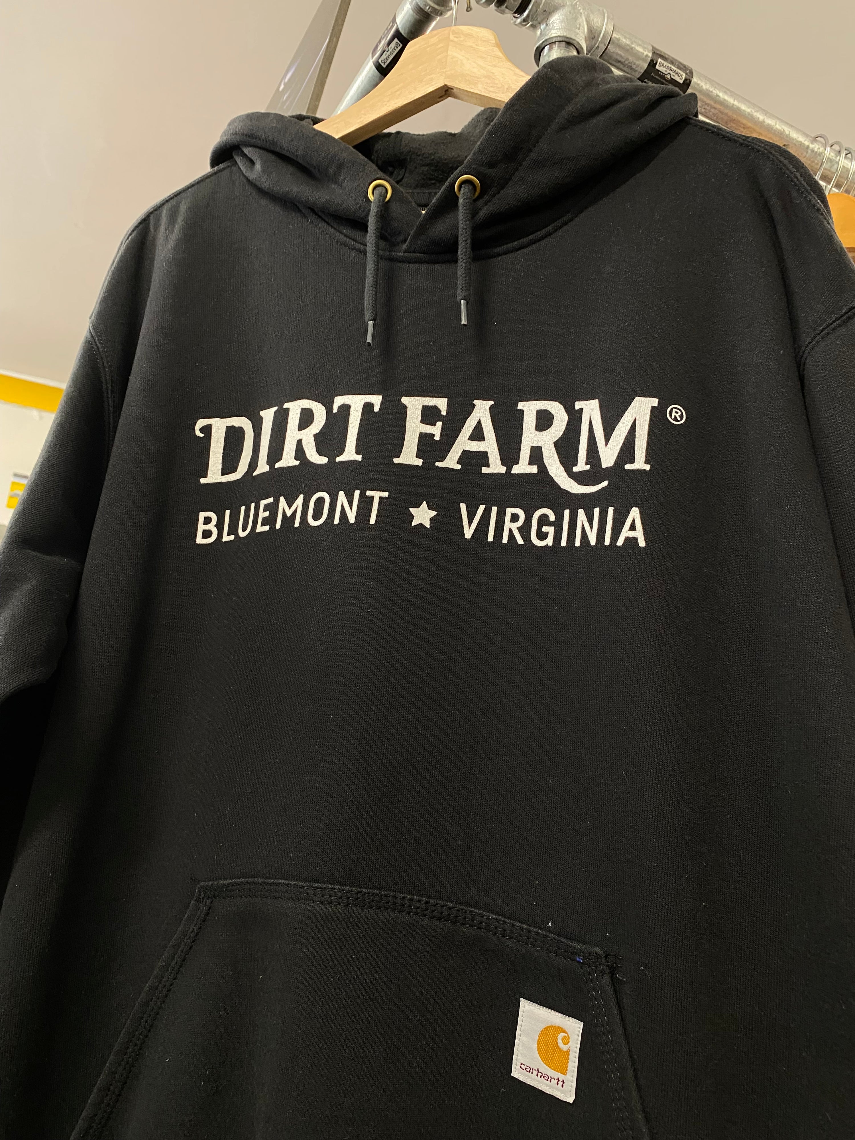 [L] Carhartt 'Dirt Farm' Black Hoodie