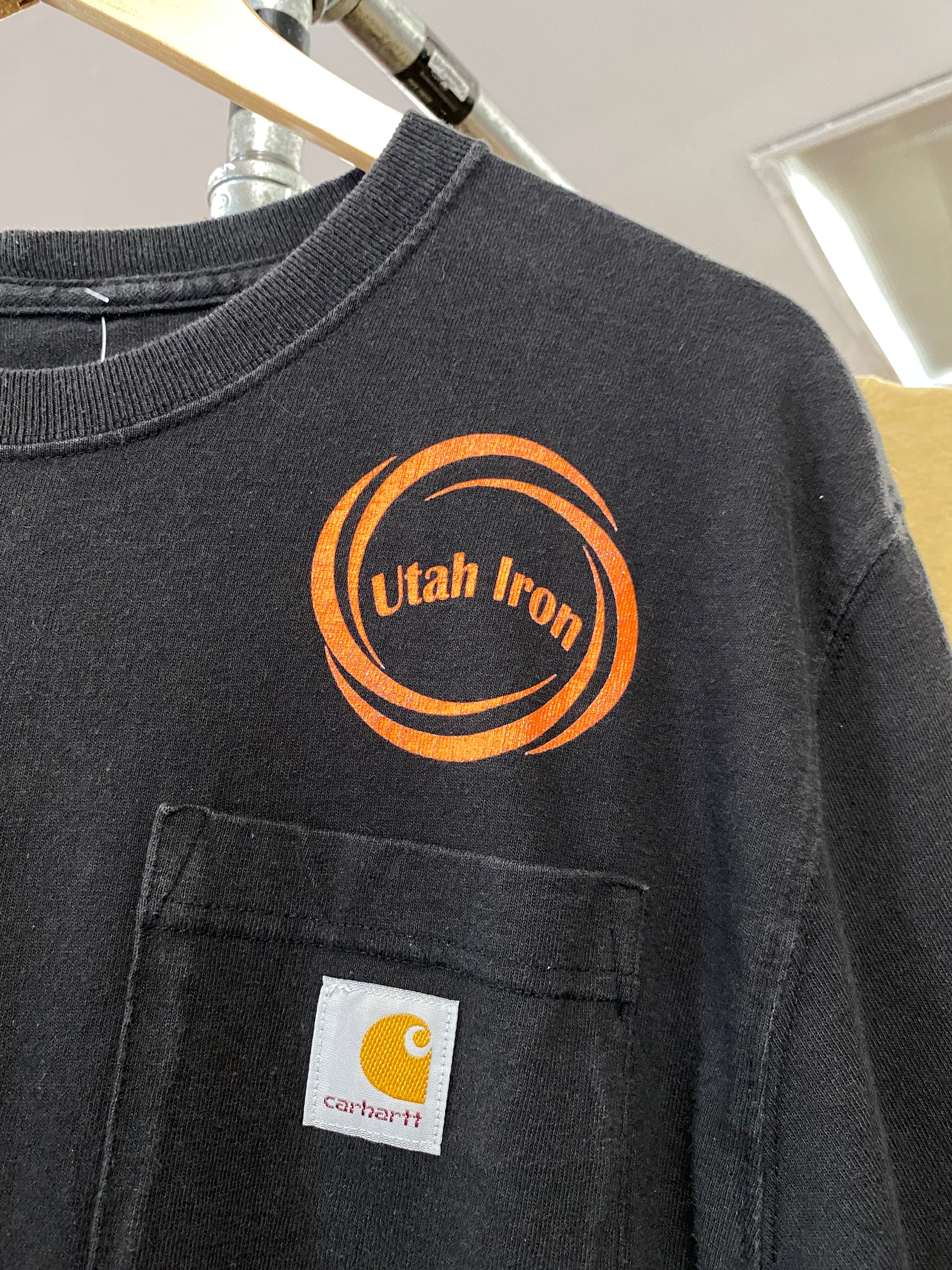 S - Utah Iron Black Carhartt Pocket Tee