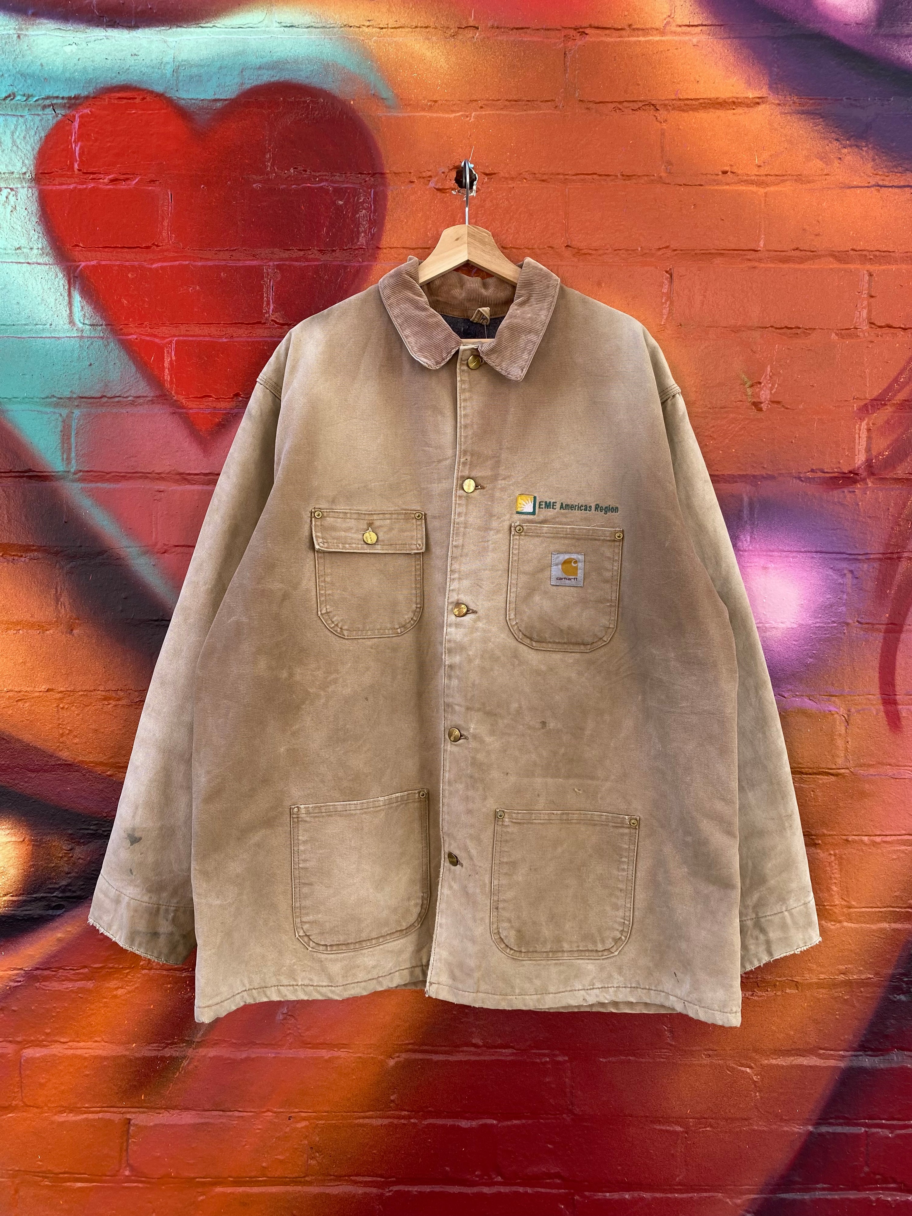 [2XL] Vintage Carhartt EME Americas Tan Chore Jacket