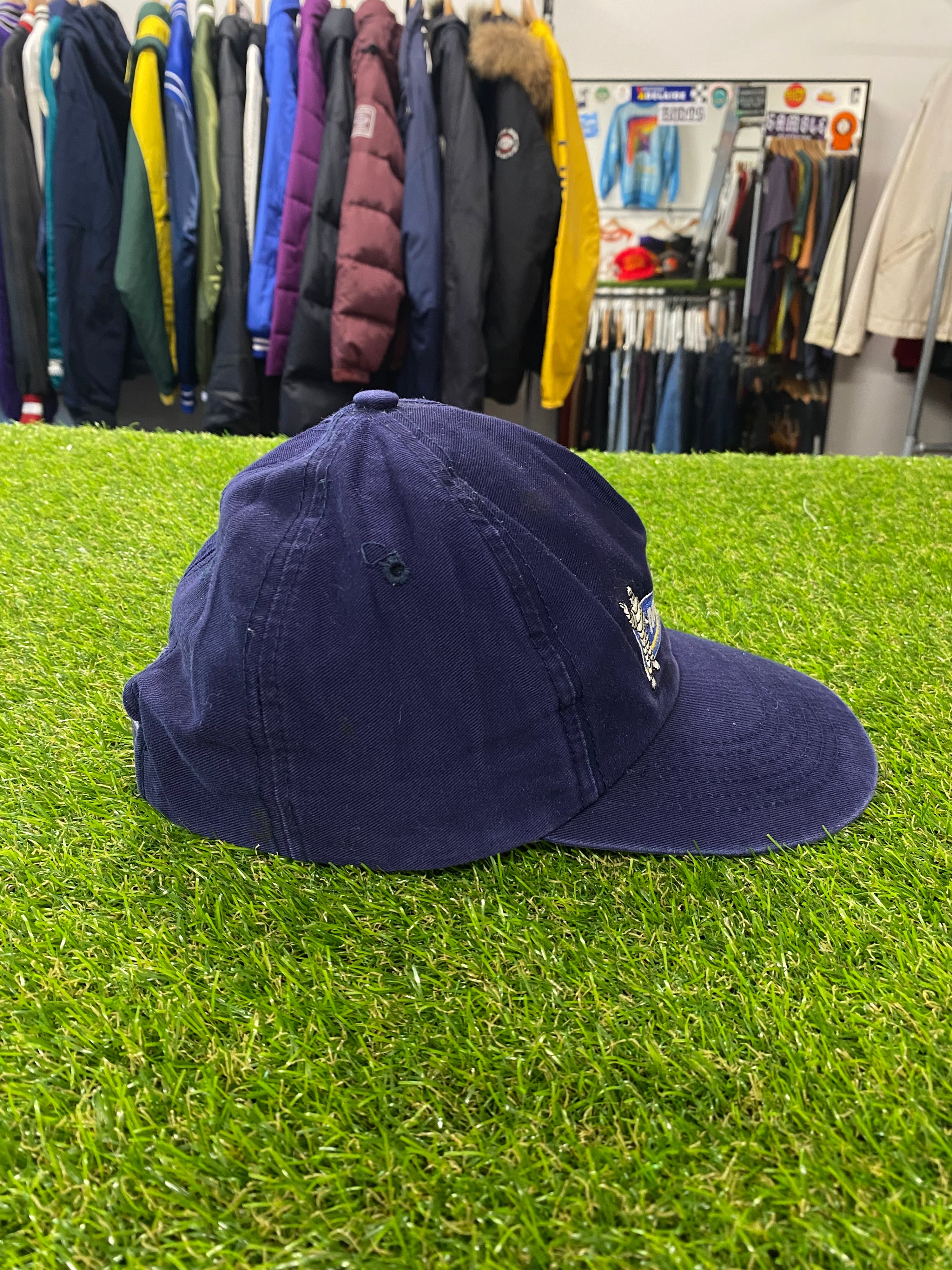 Vintage Embroidered Michelin Blue Hat