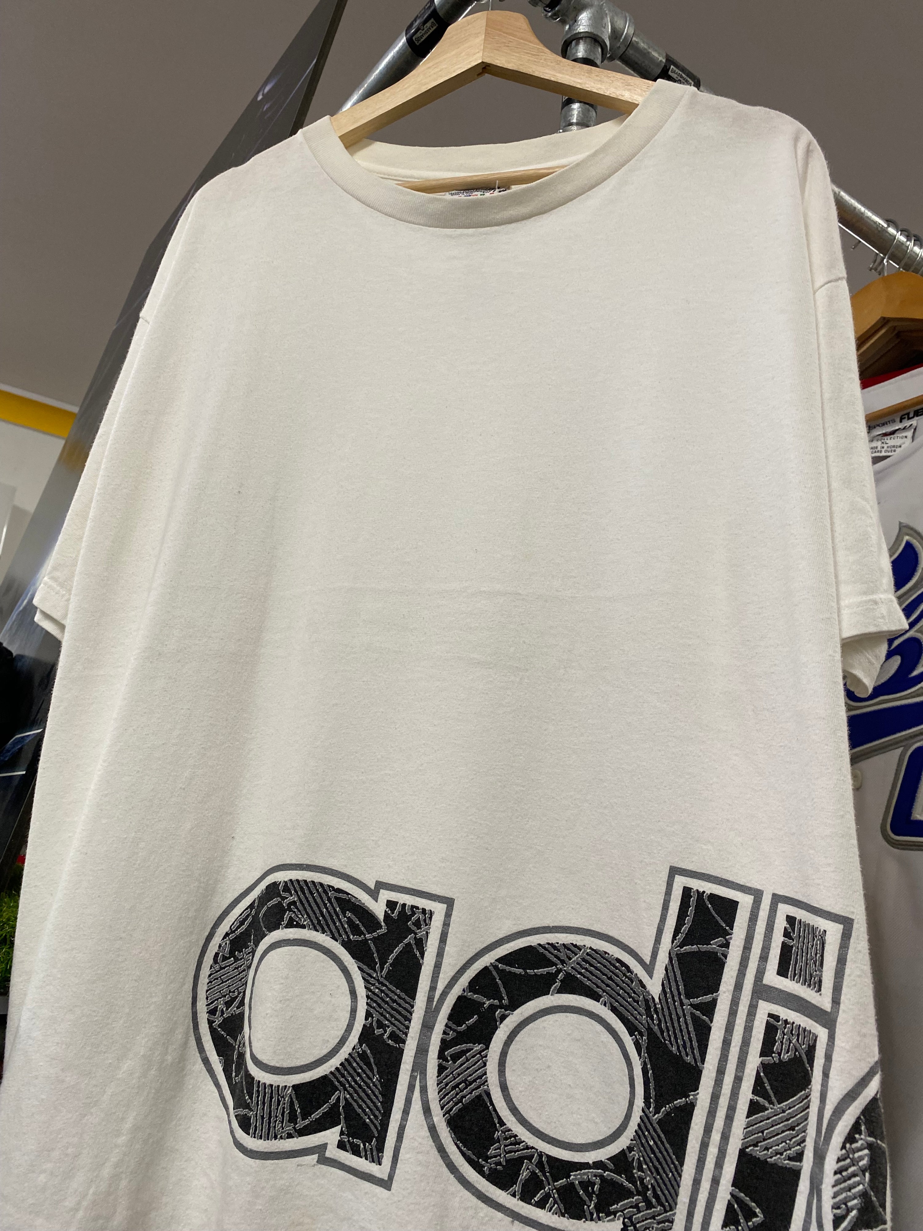 L - Adidas Big Wraparound Logo At Bottom White Tee
