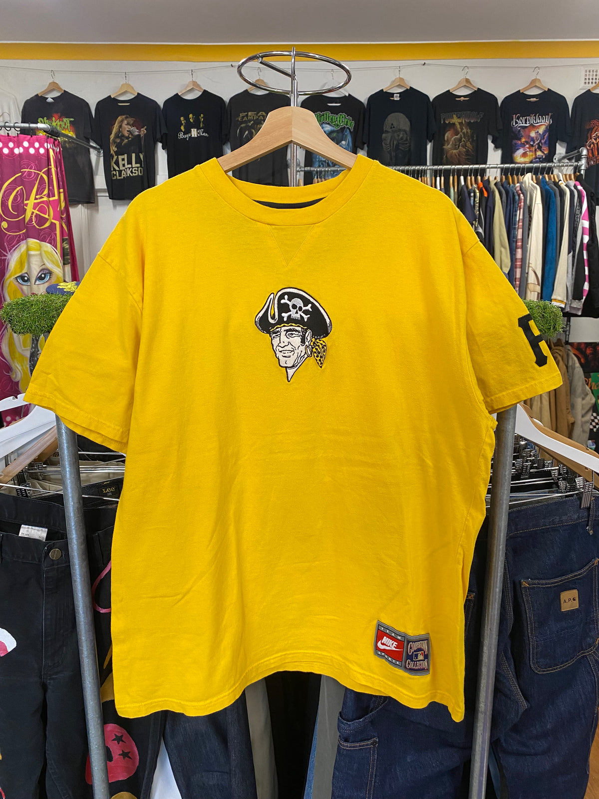 L - Nike Team Sports x Cooperstown Collection Pirates Yellow Tee