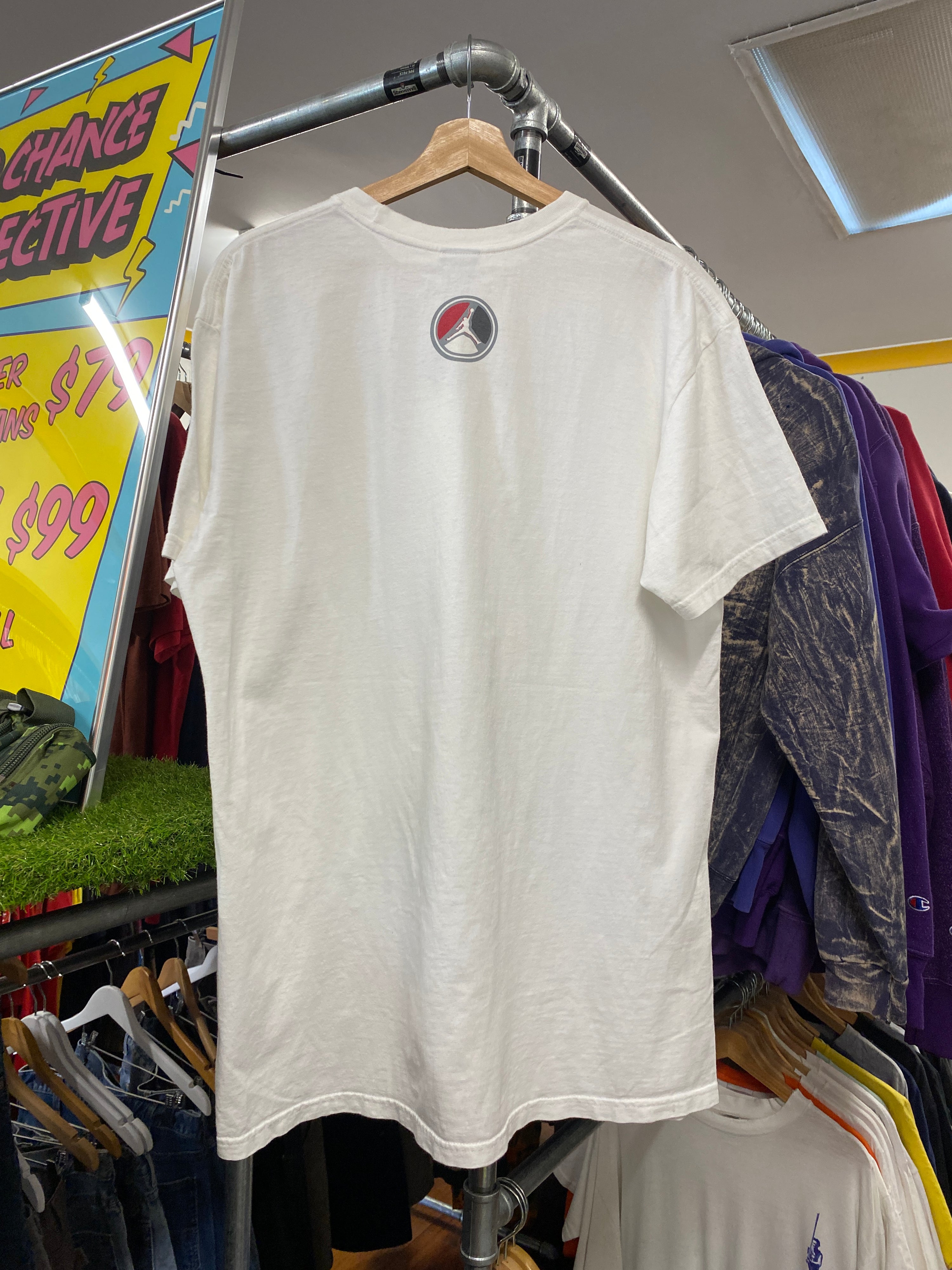 XL - Air Jordan Abstract White/Grey Front Print Tee