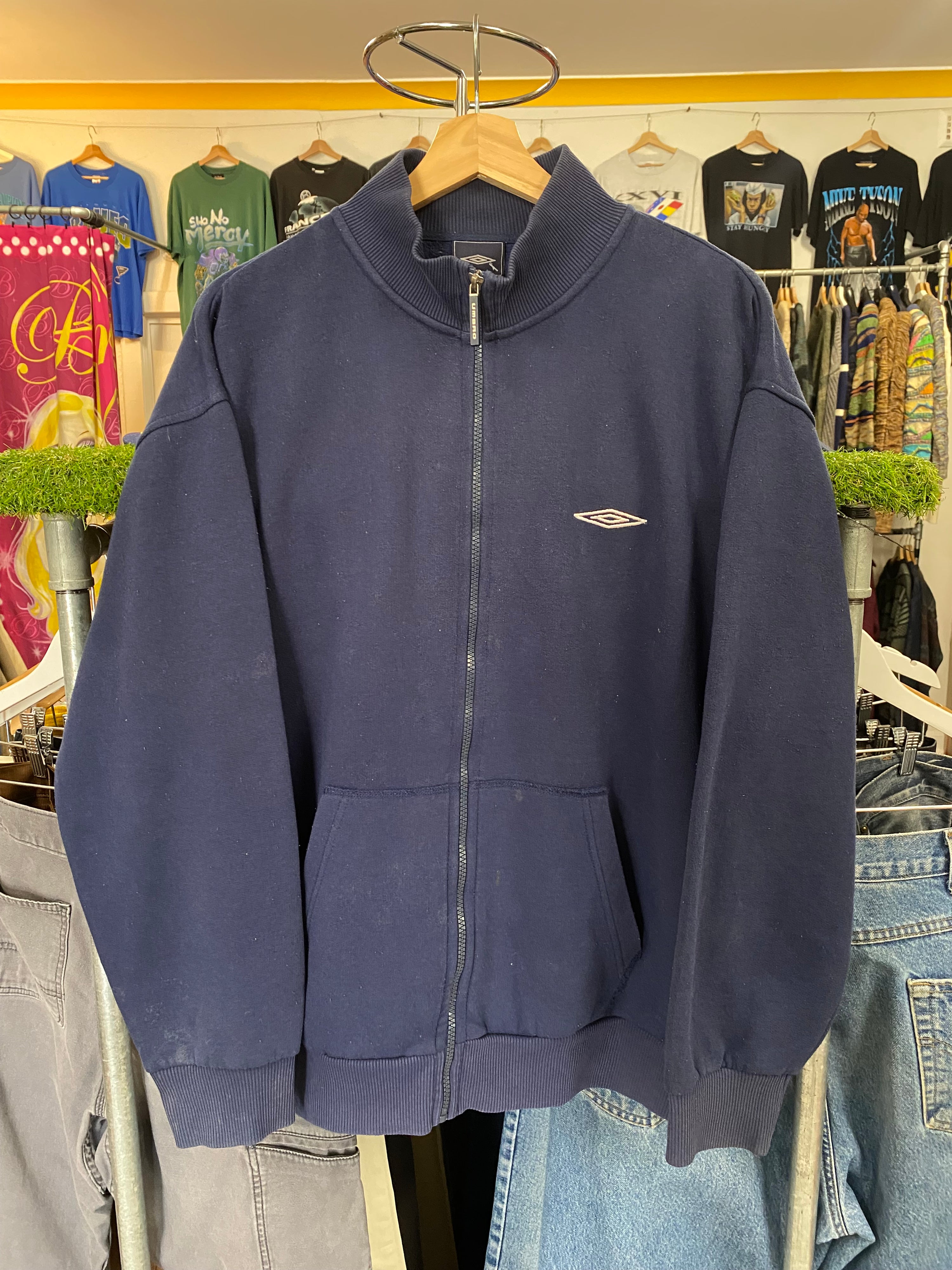 [XL] UMBRO Dark Blue Zip Up 2 Pocket Jumper