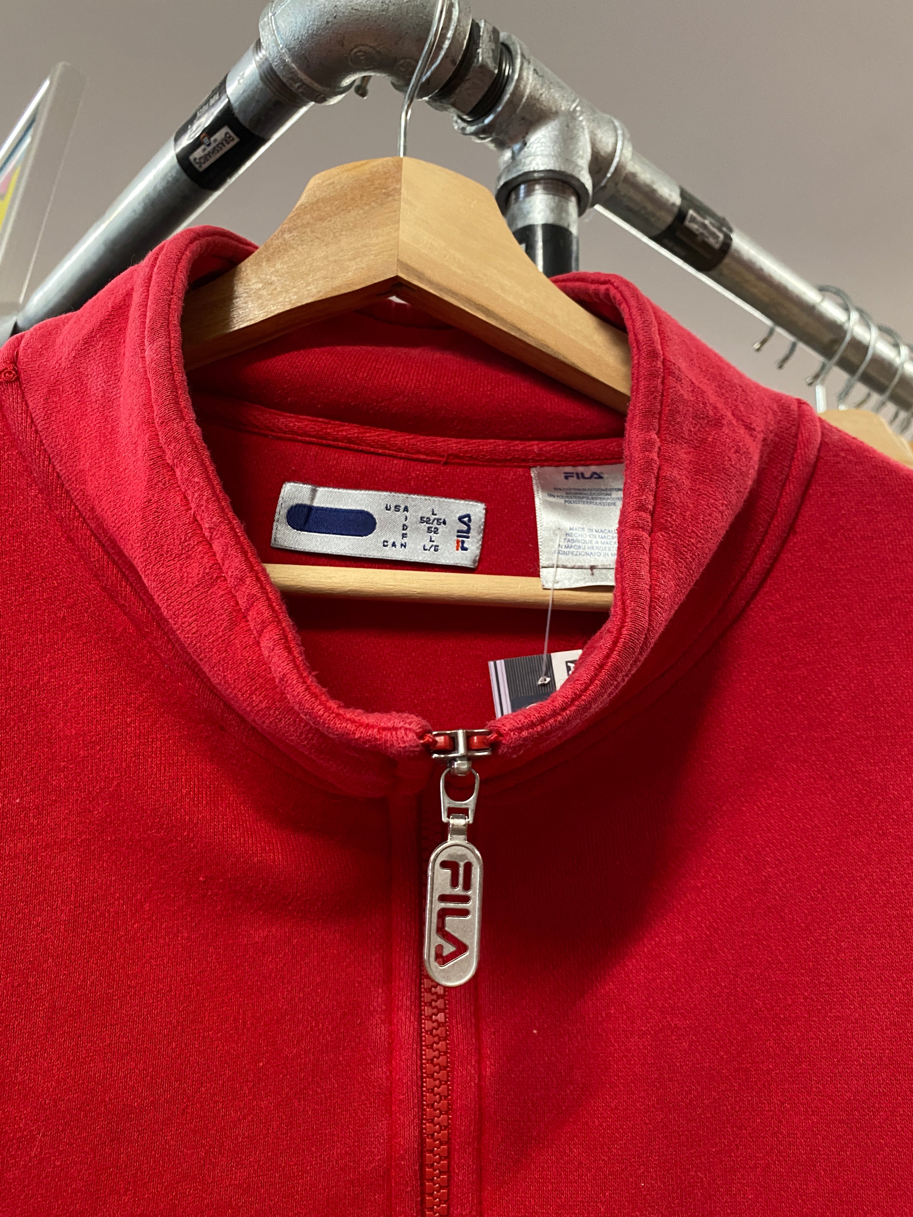 L - Fila 1/4 Zip Red Jumper