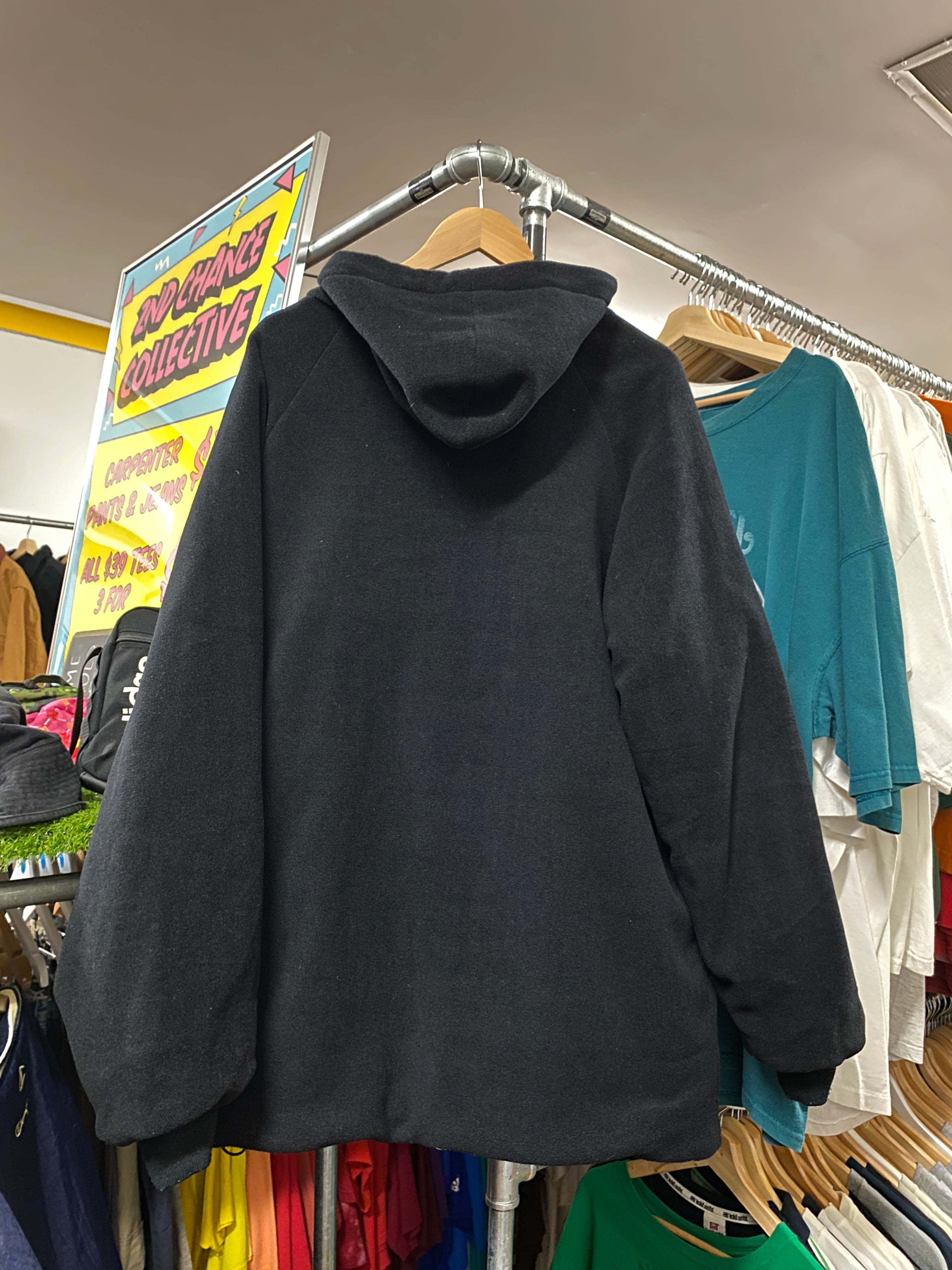 XL - 2000s Ecko Unltd Reversable Spray/Fleece Jacket Blk/Whi