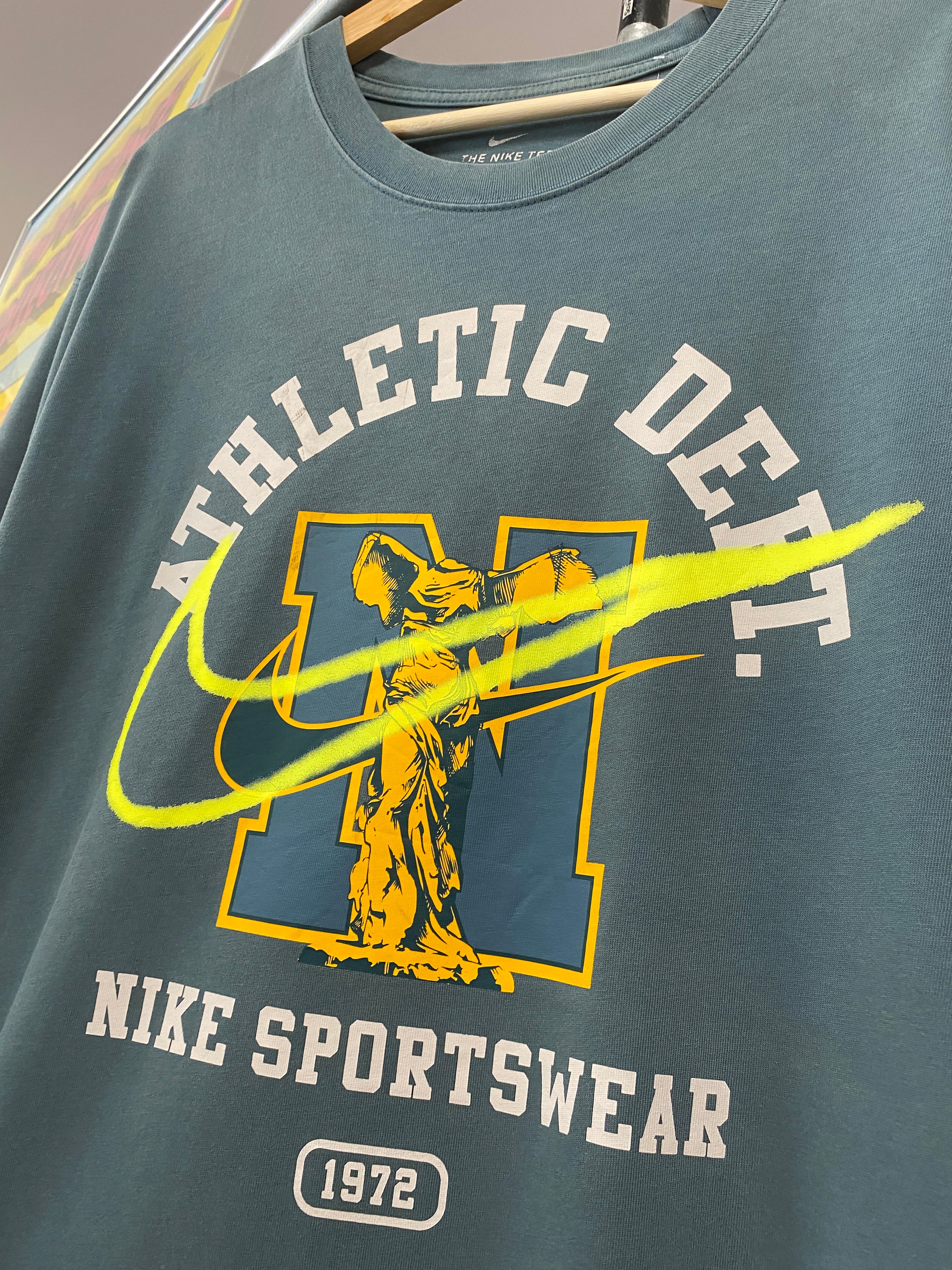 XL - Nike Athletic Department Sportswear Spray Tick Green Tee