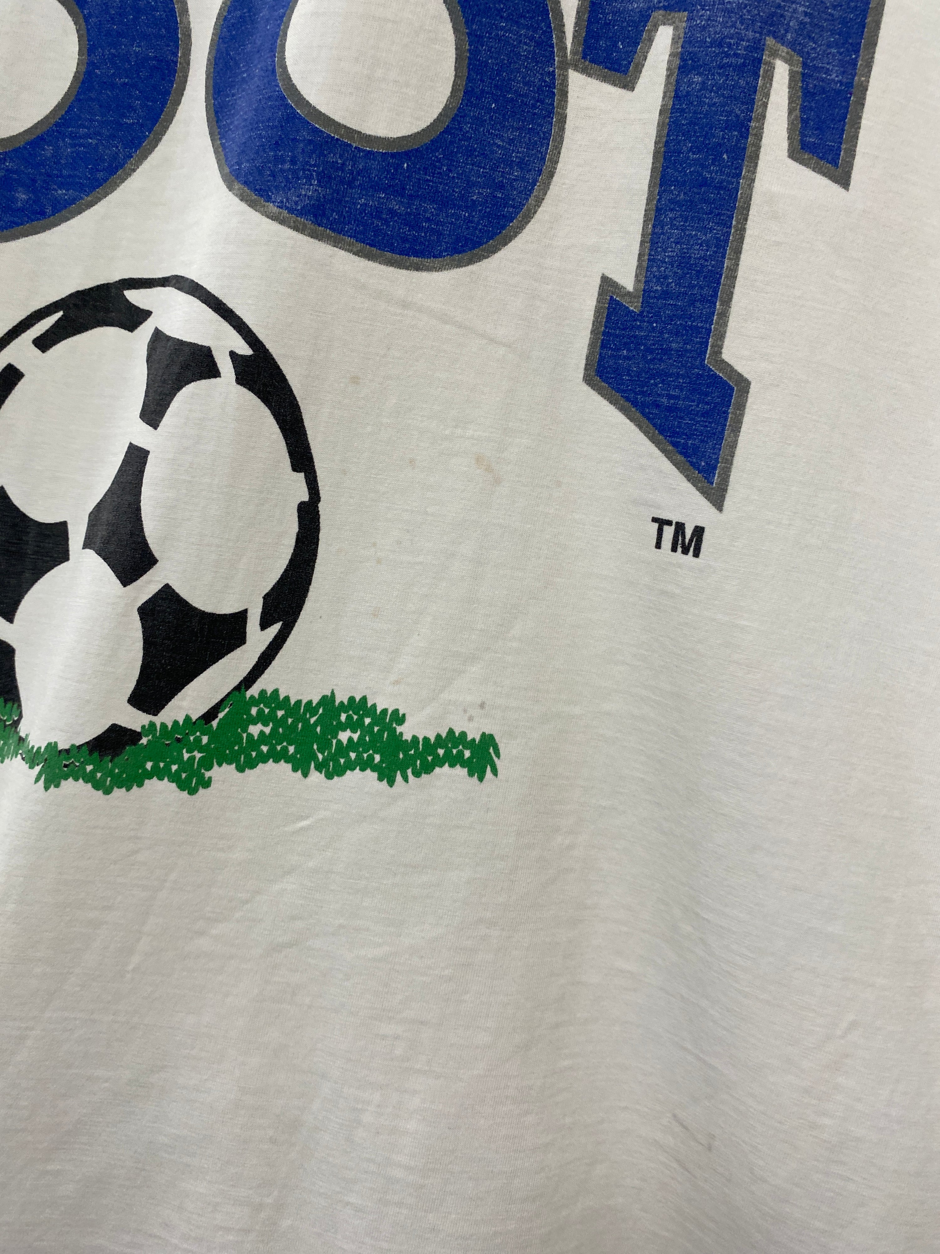 L - Vintage England UEFA 1996 Planet Foot White Tee