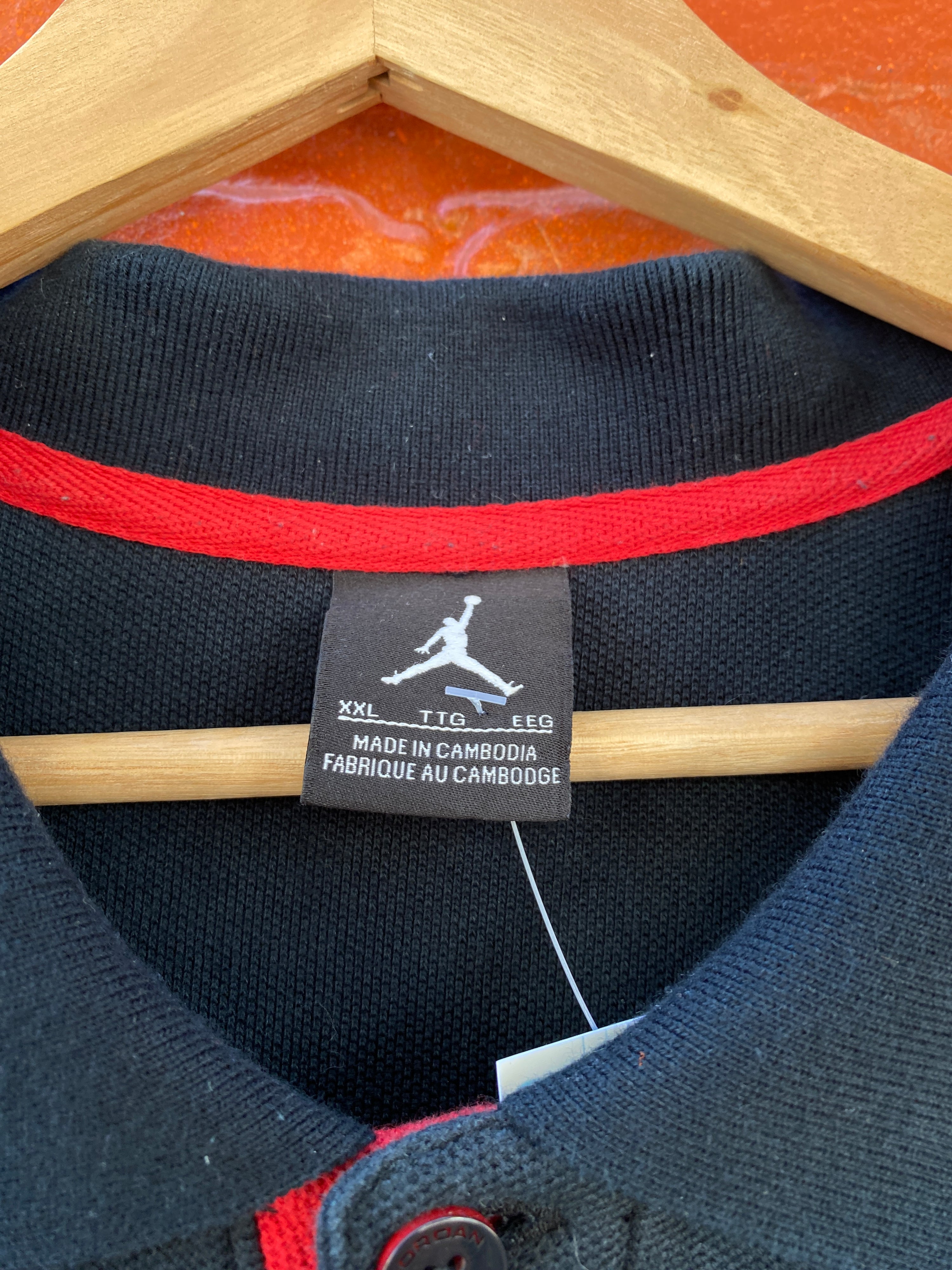 2XL - Air Jordan Black Polo Red Embroidery