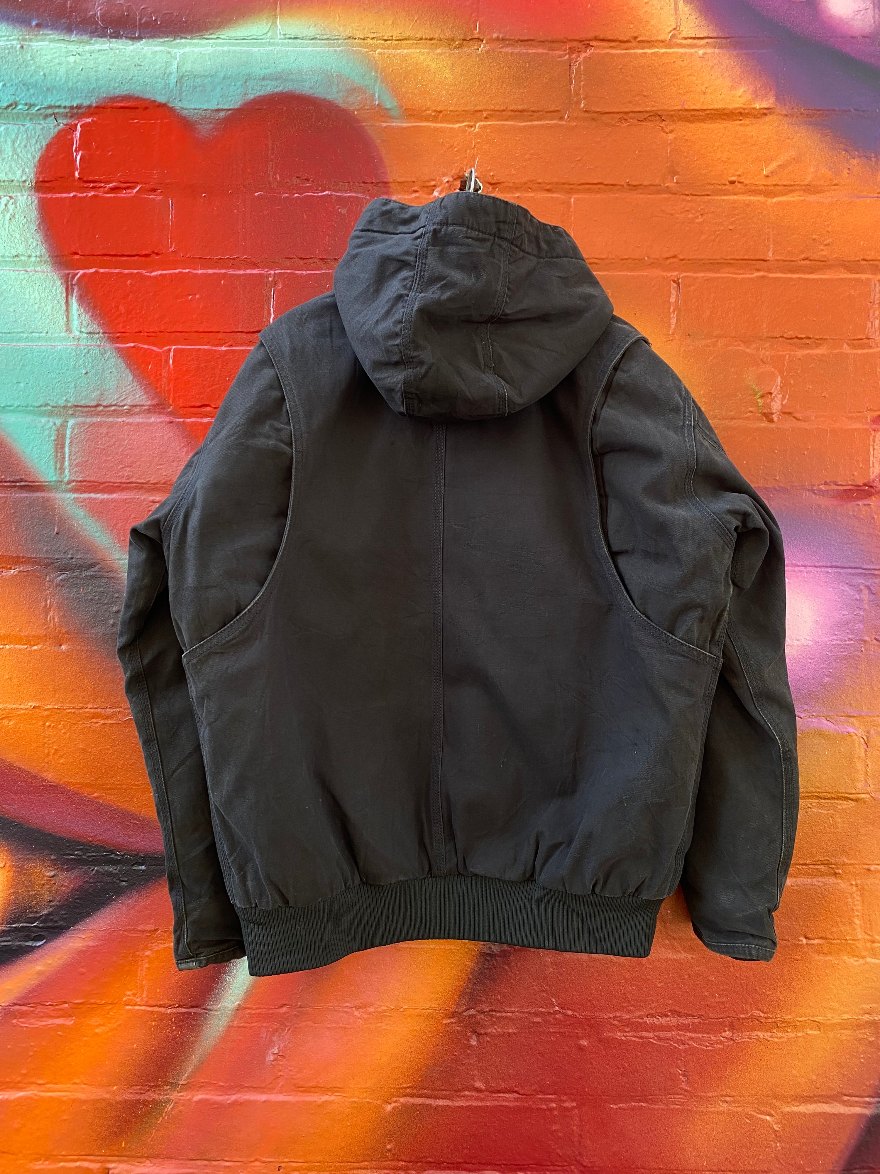 [XL] Vintage Carhartt Black Active Jacket Red Stitching