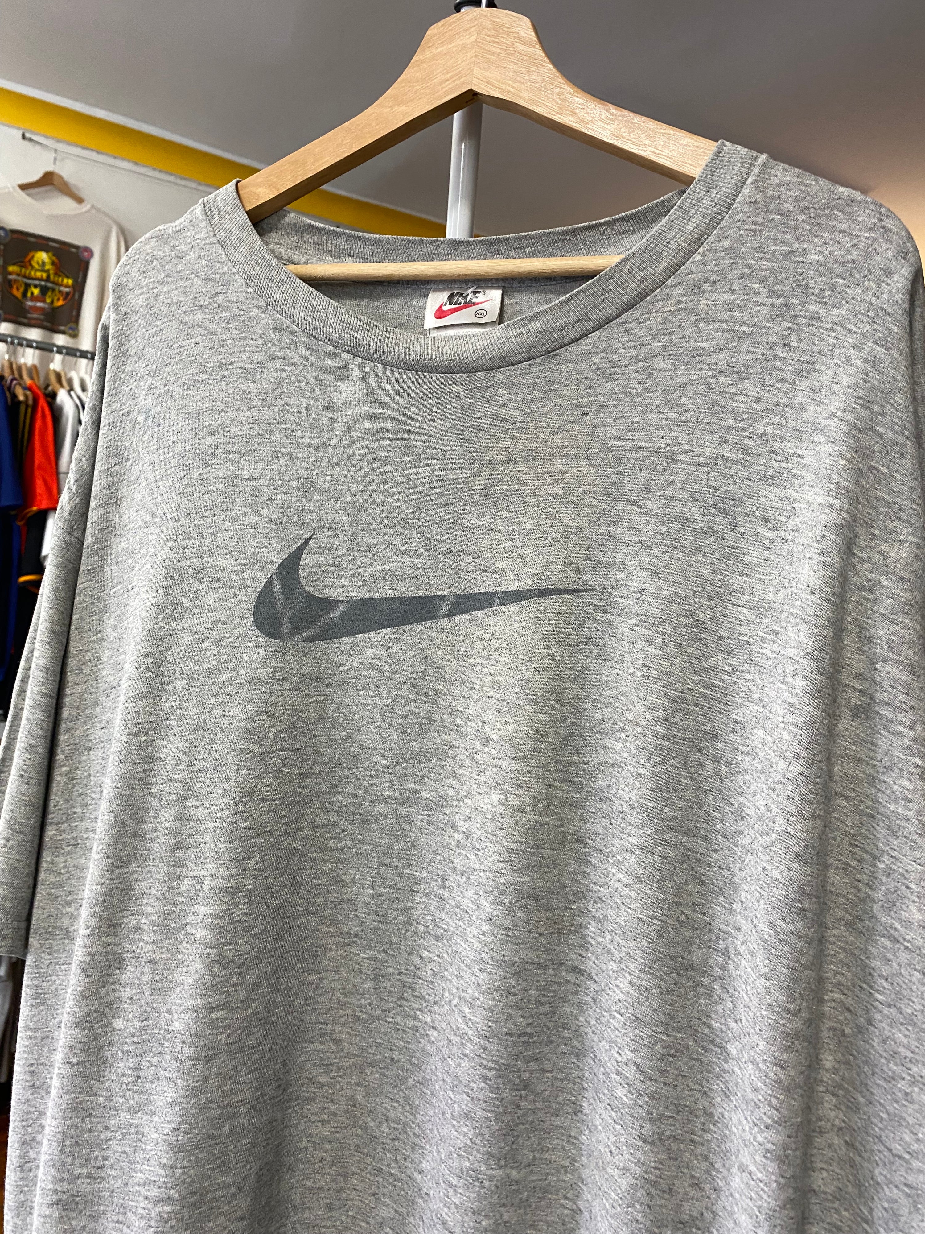 2XL - Nike Grey Tee Big Black Centre Tick