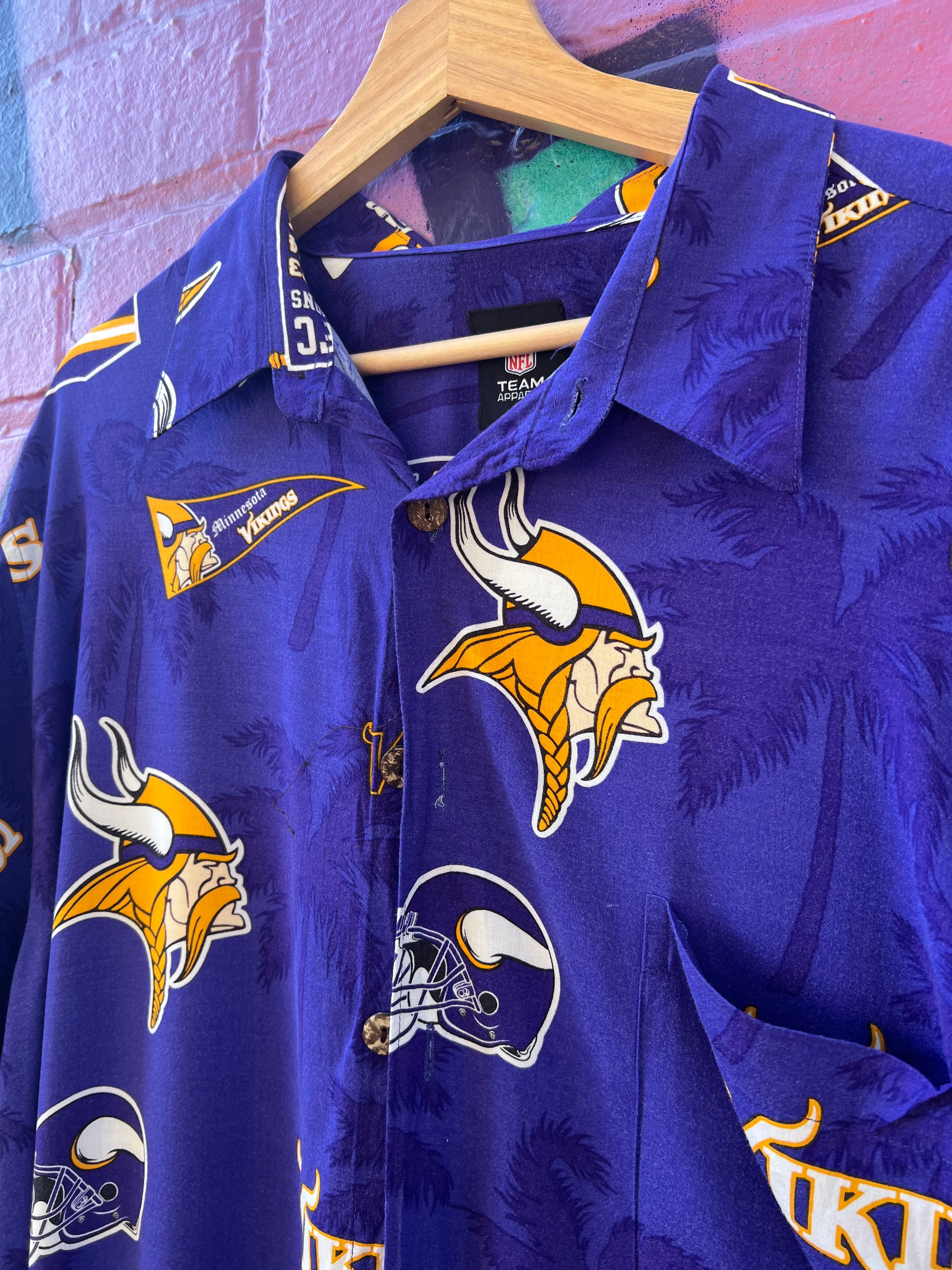 2XL - Minnesota Vikings All Over Print Button Up