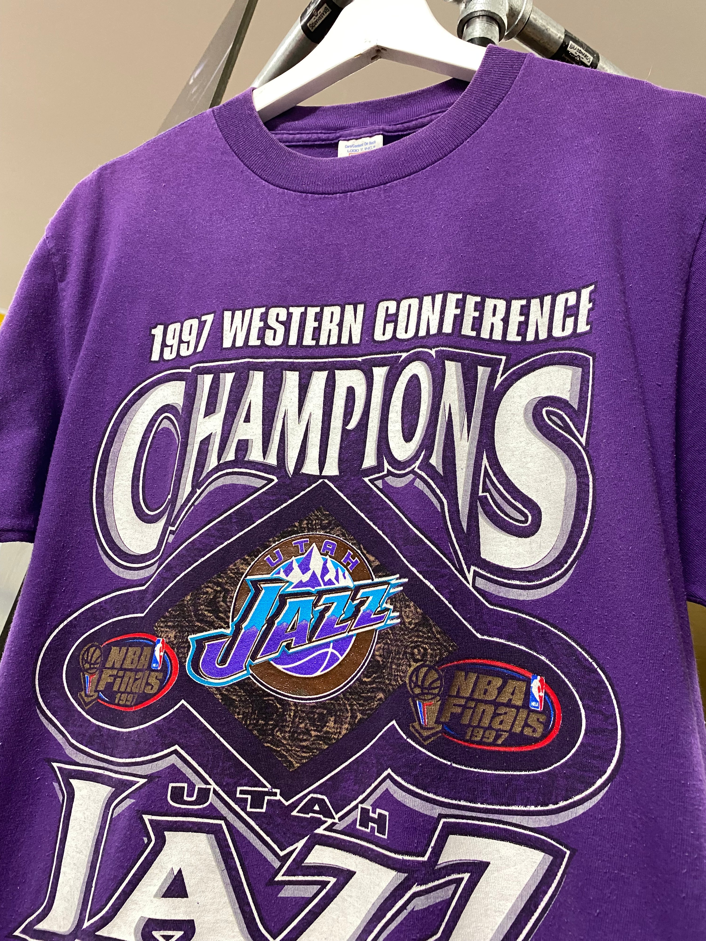 M - 1997 Utah Jazz Western Conference Champions Purple Tee