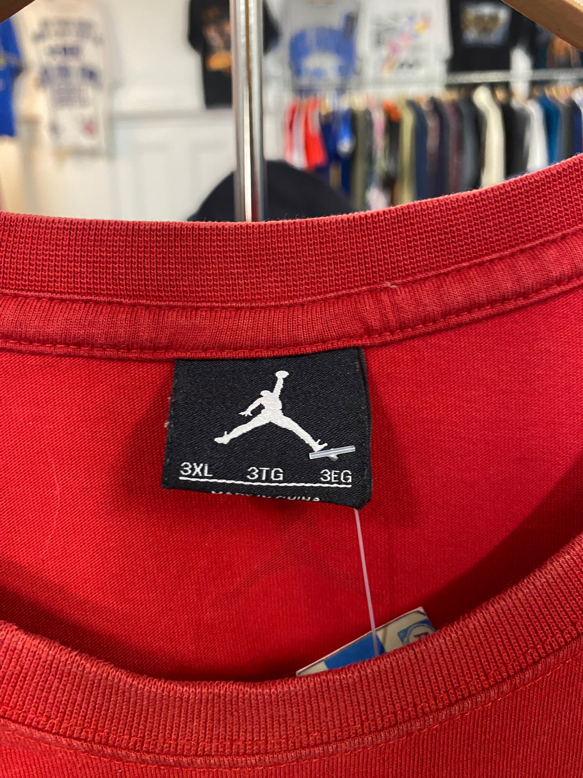3XL - Nike Jordan Logo Embroidered Red/White 50/50