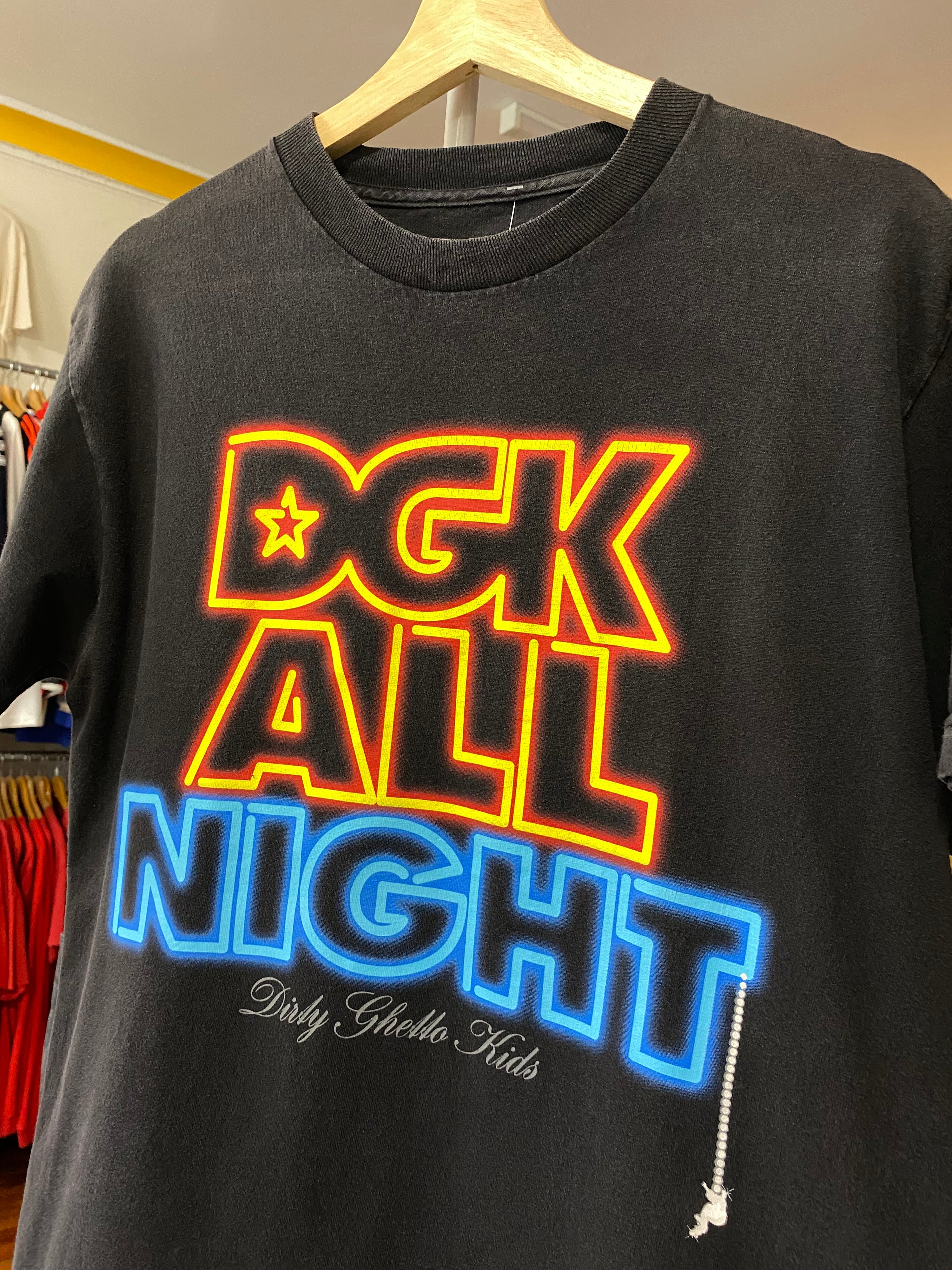 M - DGK All Night Red/Blue Neon Black Tee