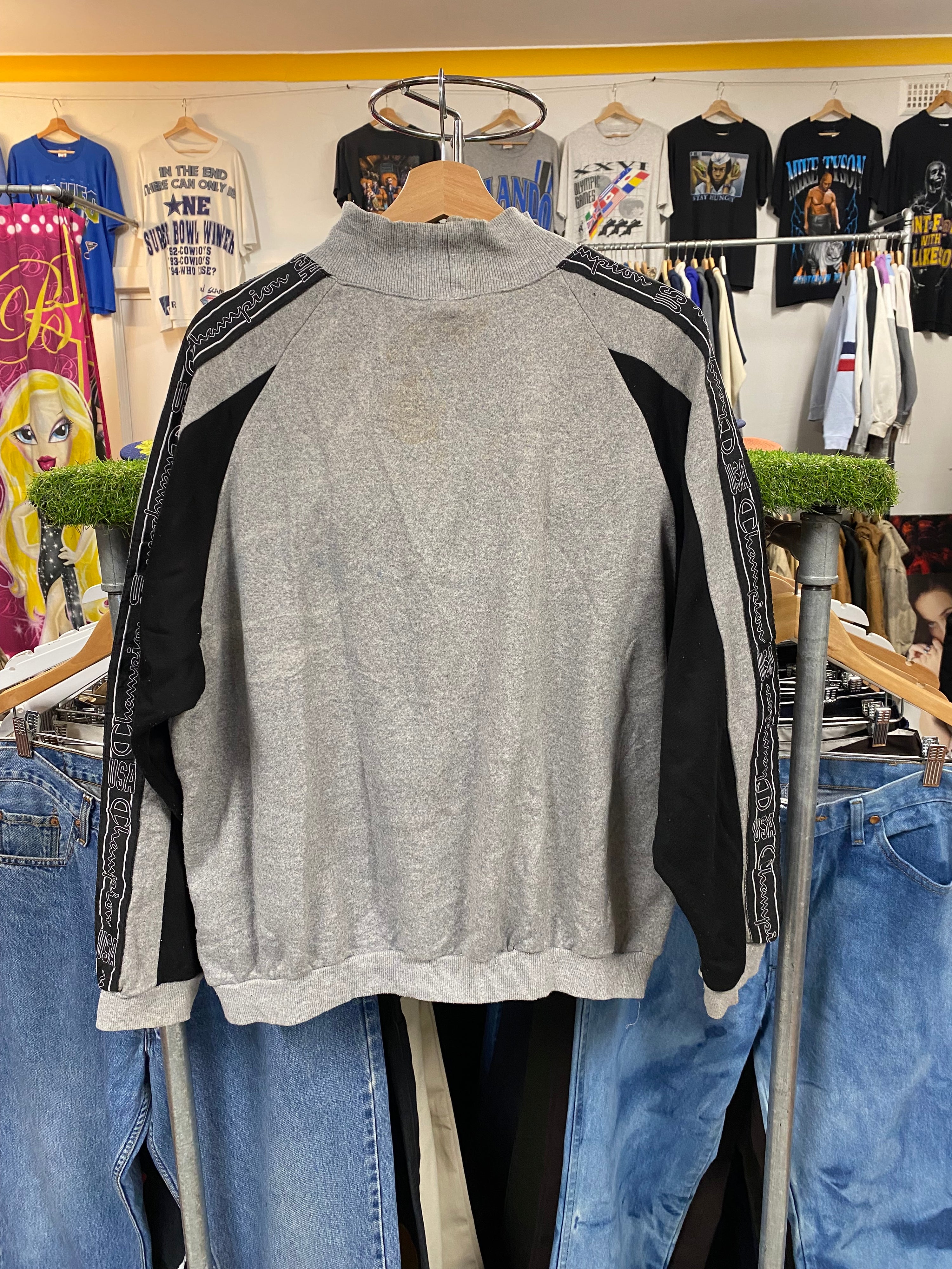 [M] Champion USA Grey 1/4 Zip