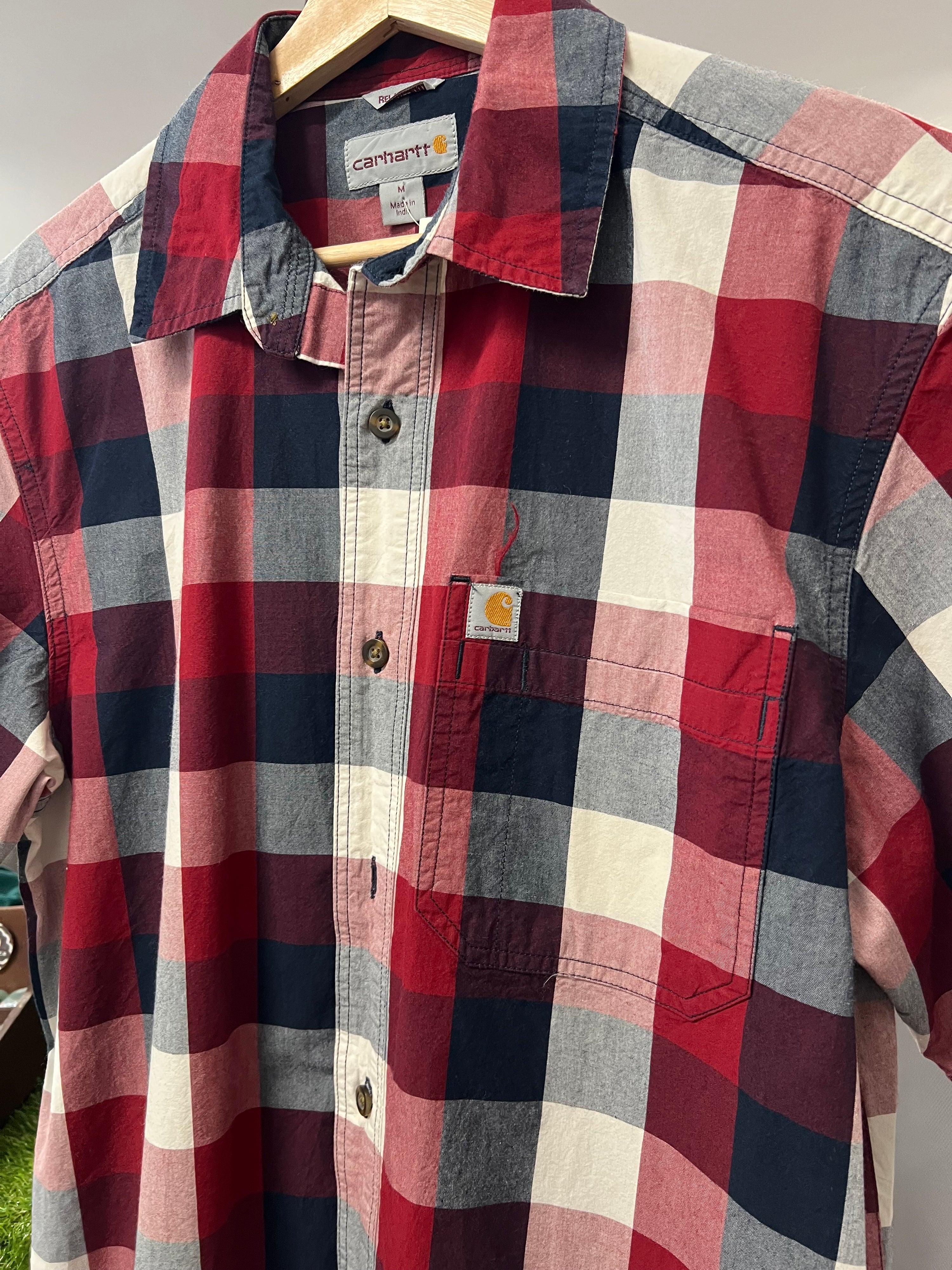 [M] Carhartt SS Button Up Red/Whi Box