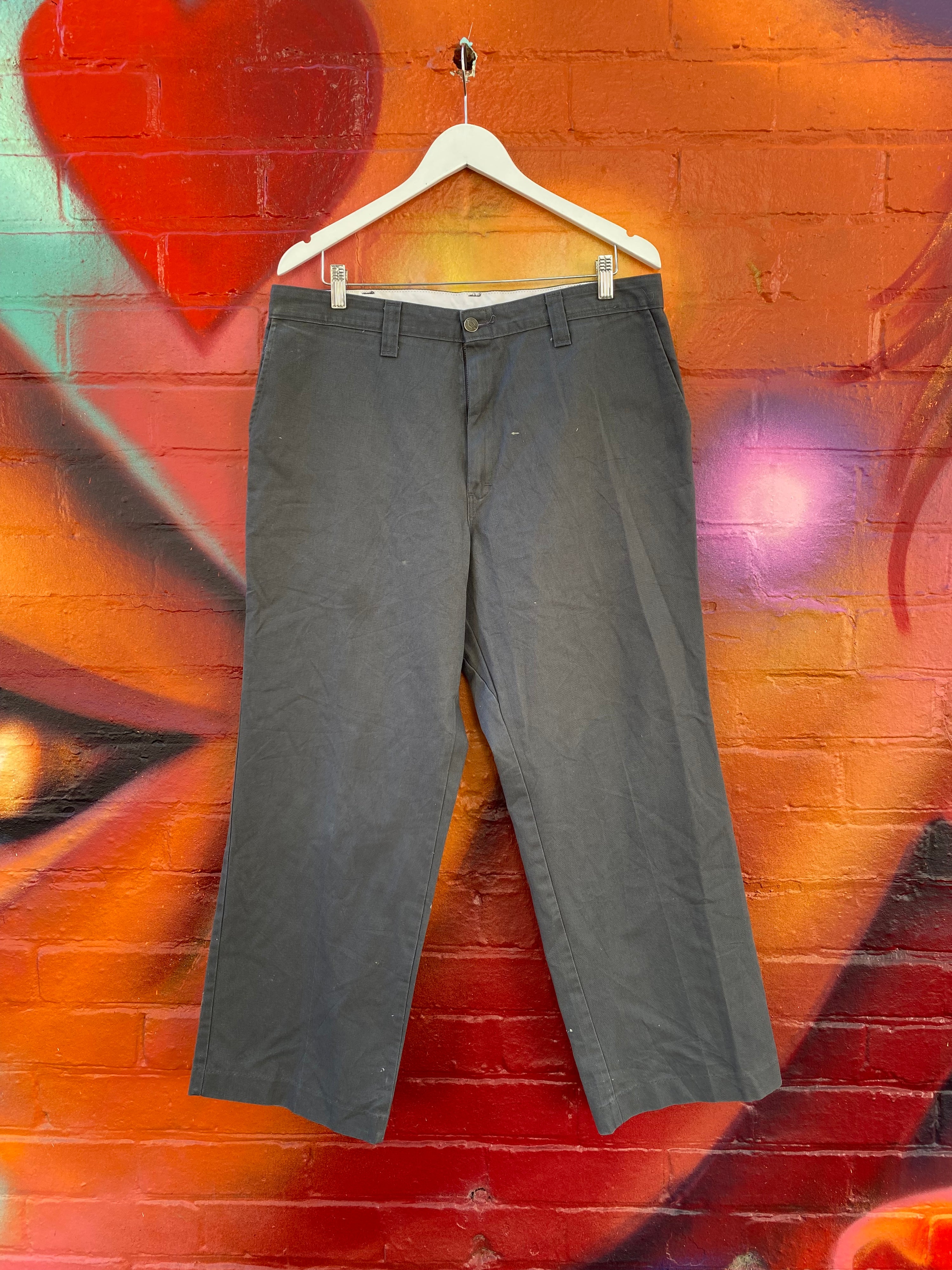 [36] Dickies Grey Work Pants Paint Marks D115