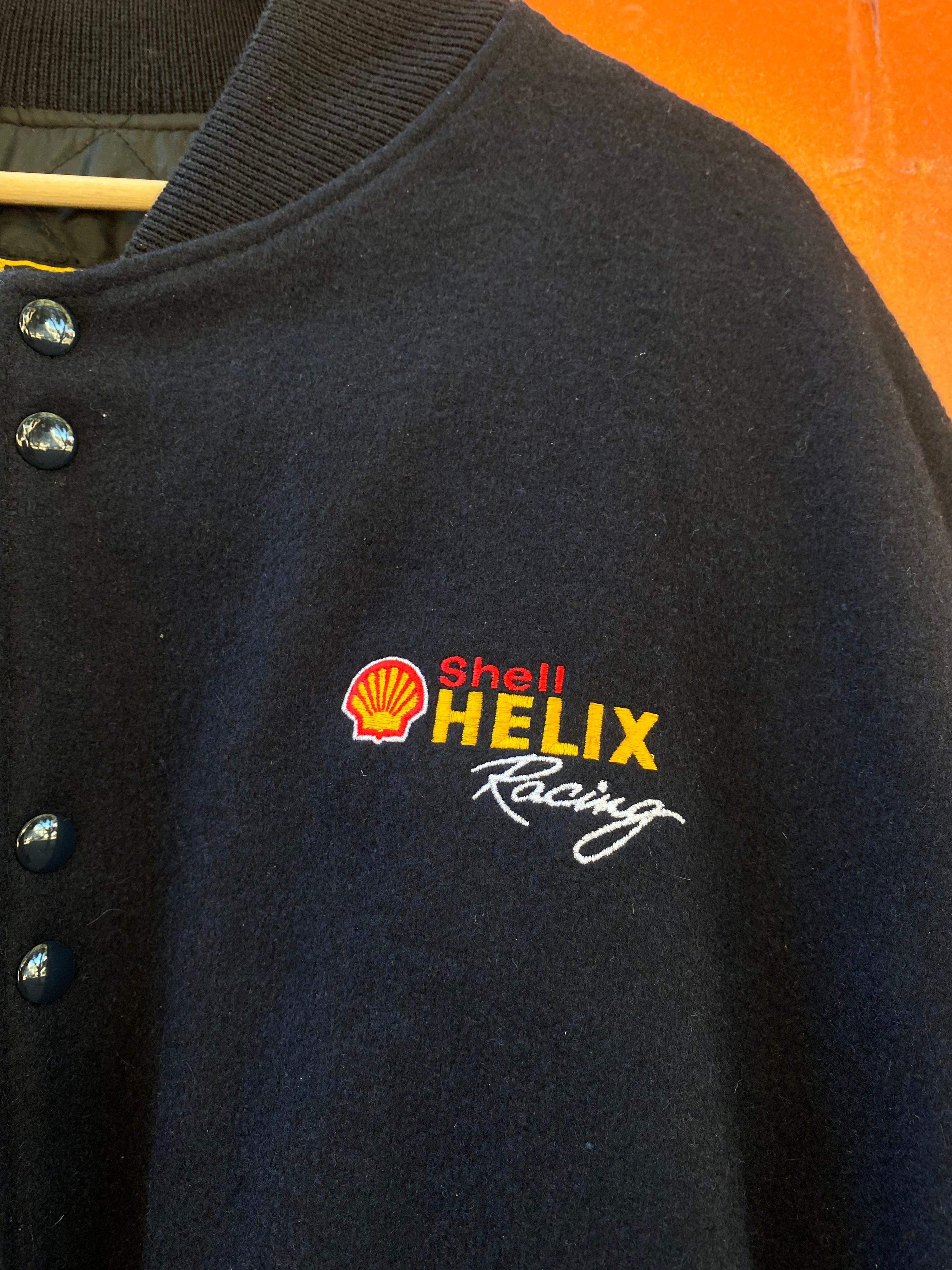[XL] 1990s Shell Helix Racing Varsity Jacket