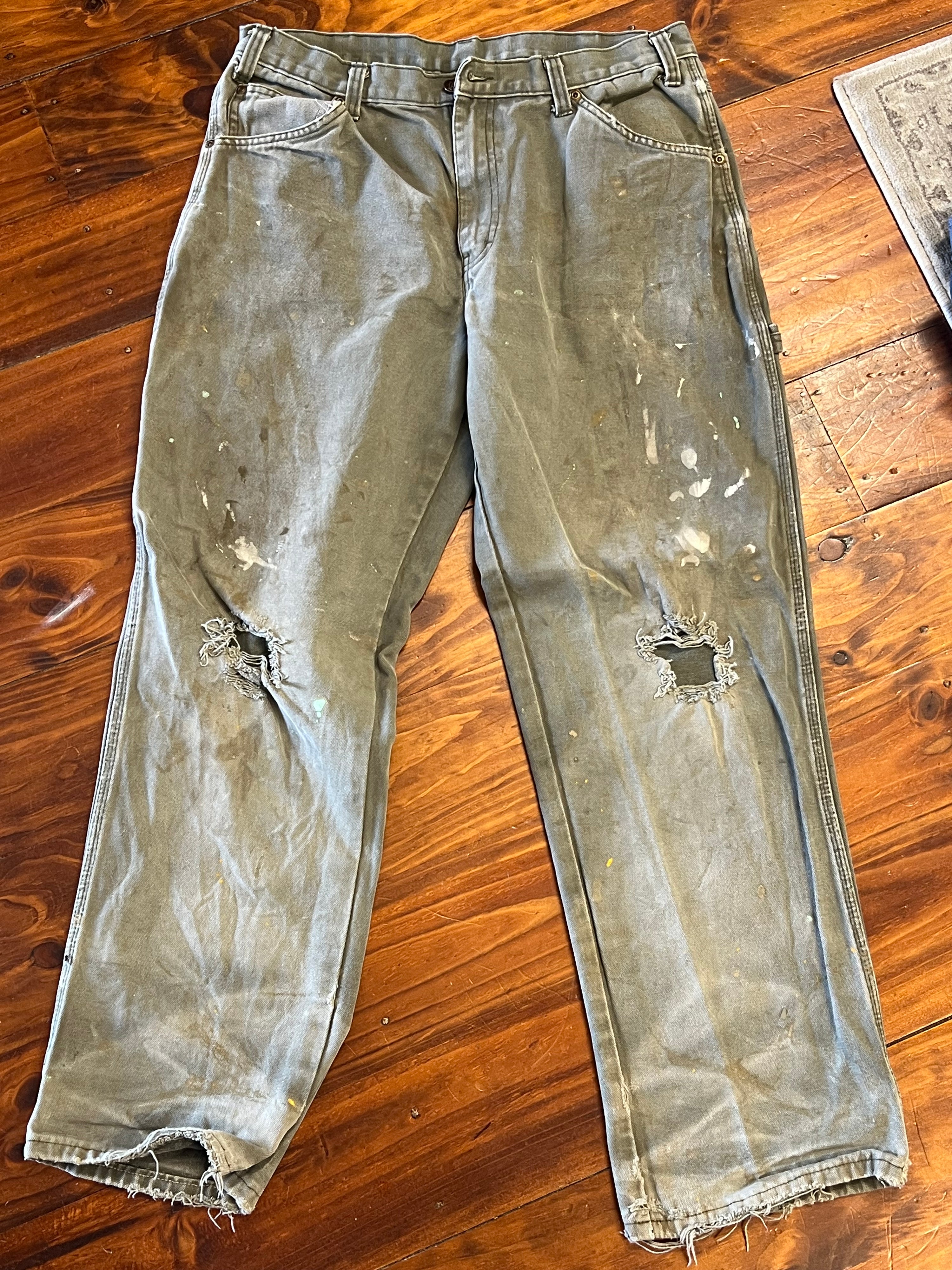 [34] Dickies Carpenter Faded Green 34x32