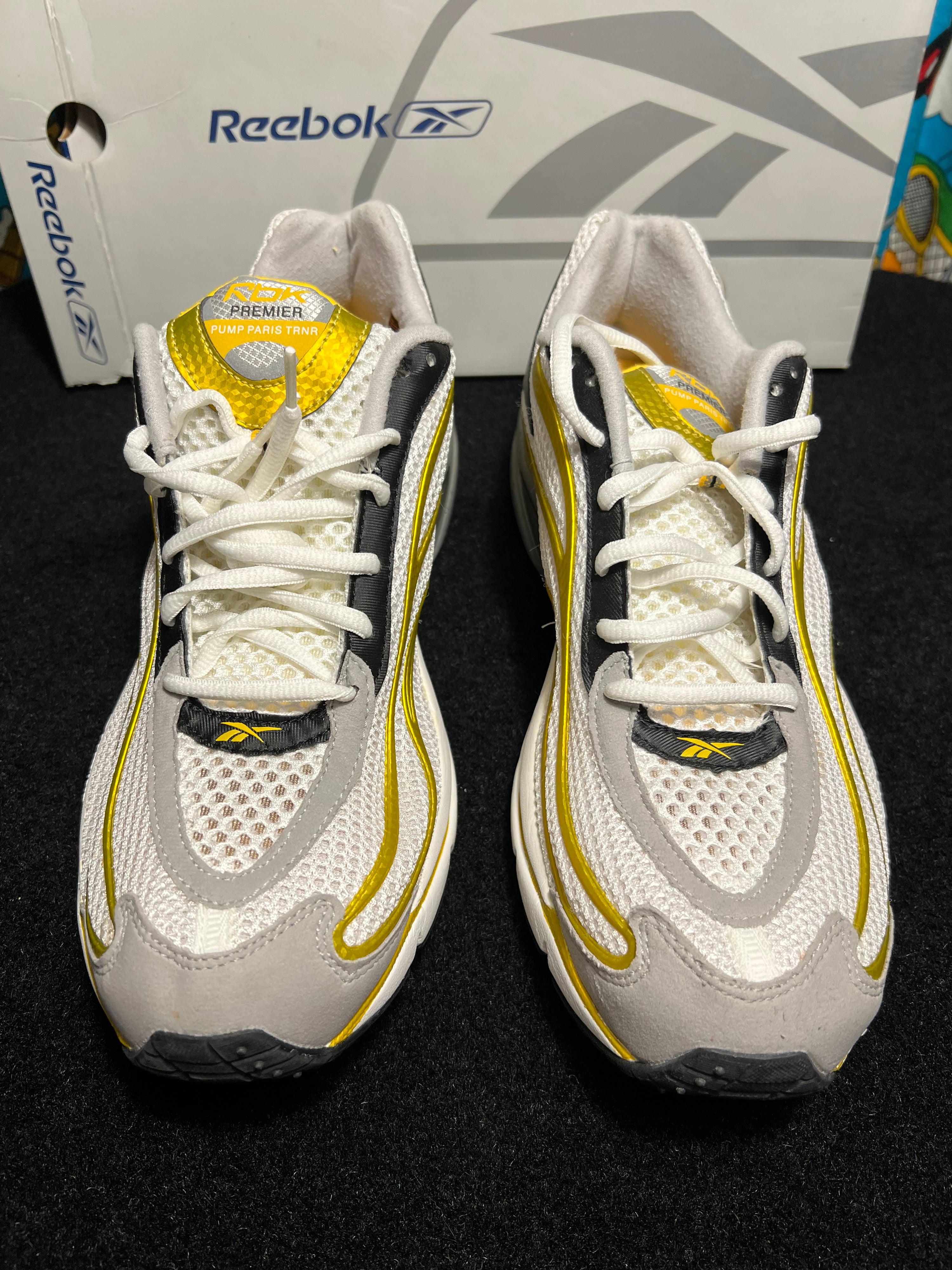 US12 - Reebok Pump Paris Trainer White/Gold NEW 1-161927